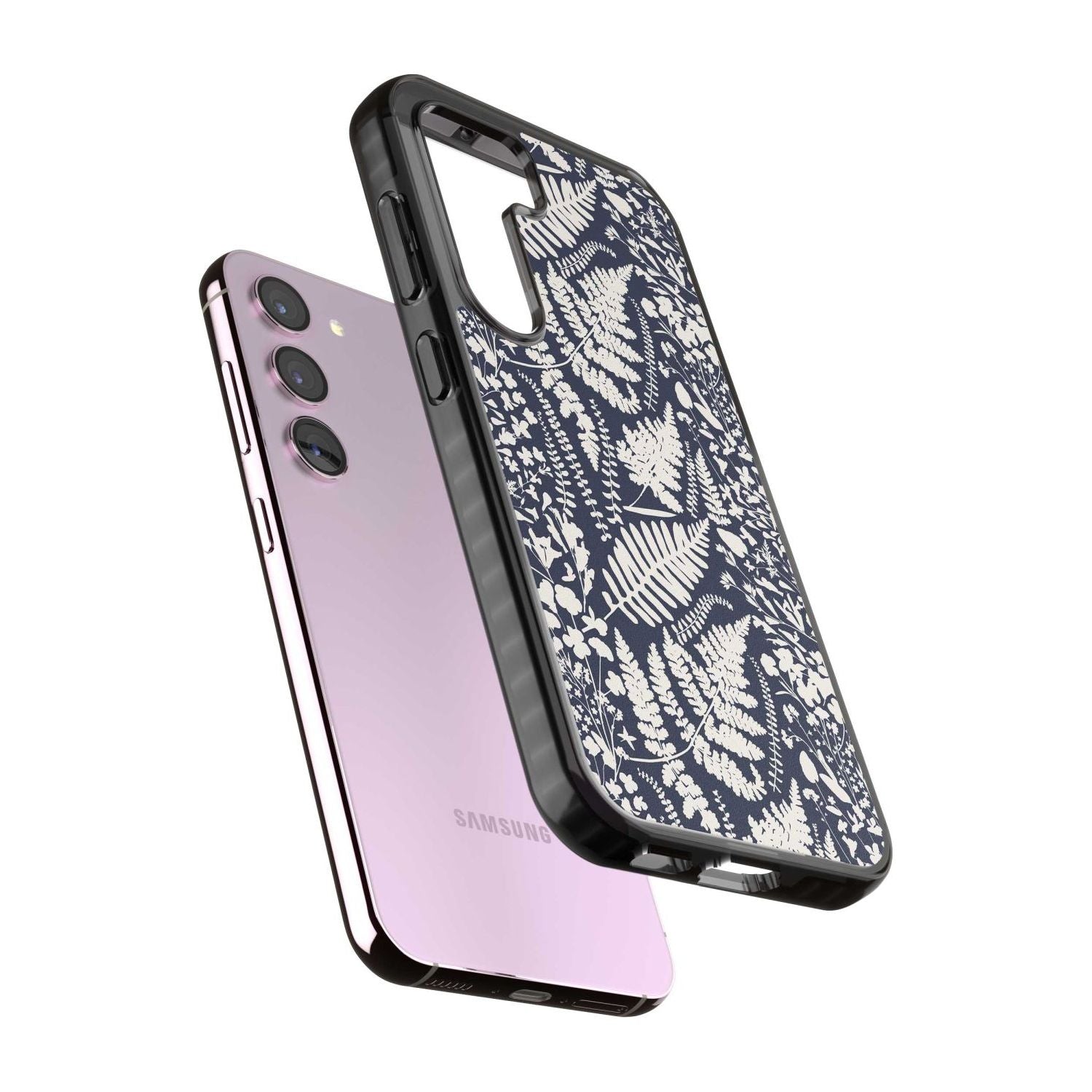 Wildflowers & Ferns On Navy