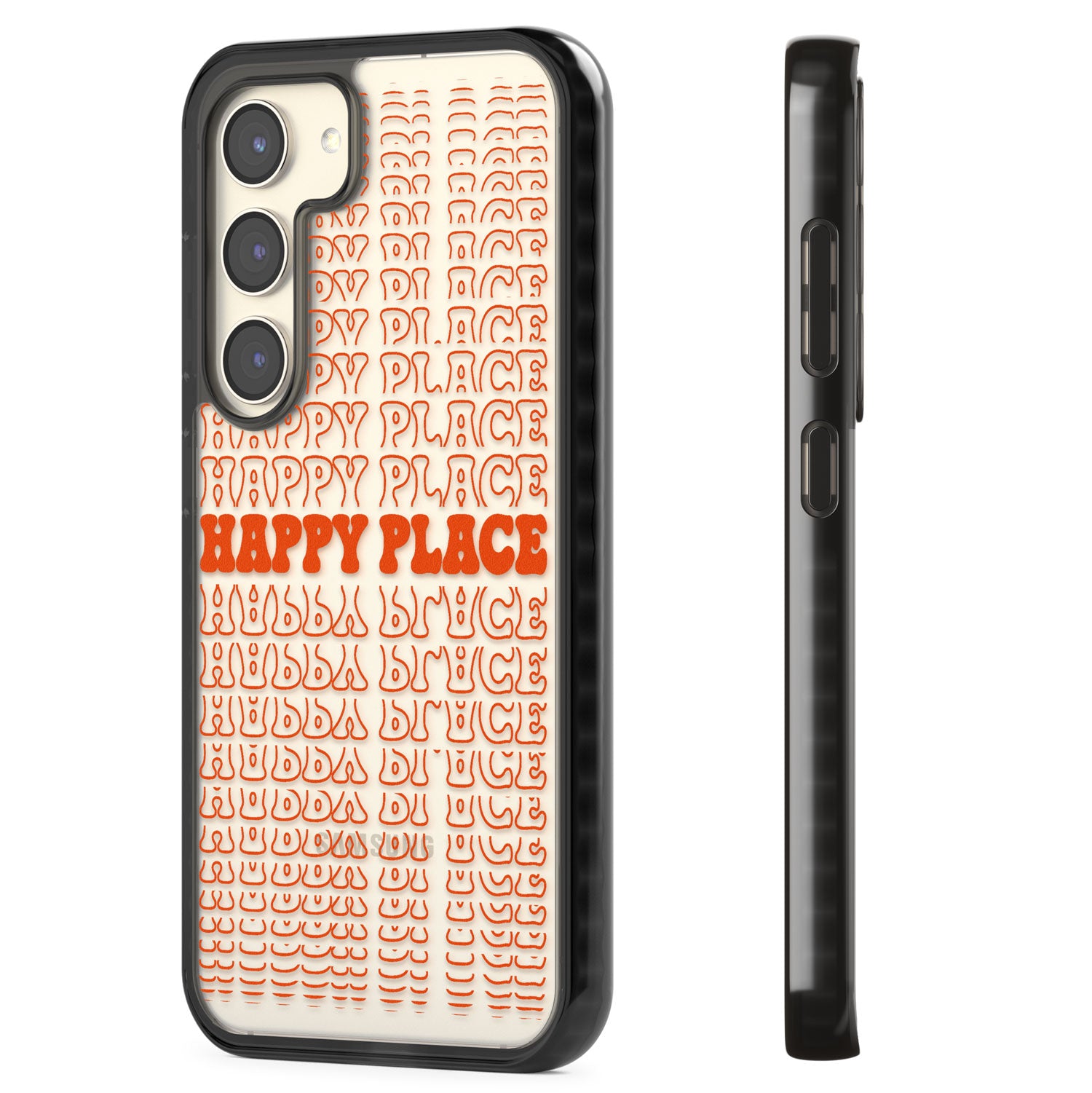 Happy Place (Orange) Impact Phone Case for Samsung Galaxy S24, Samsung Galaxy S23, Samsung Galaxy S22