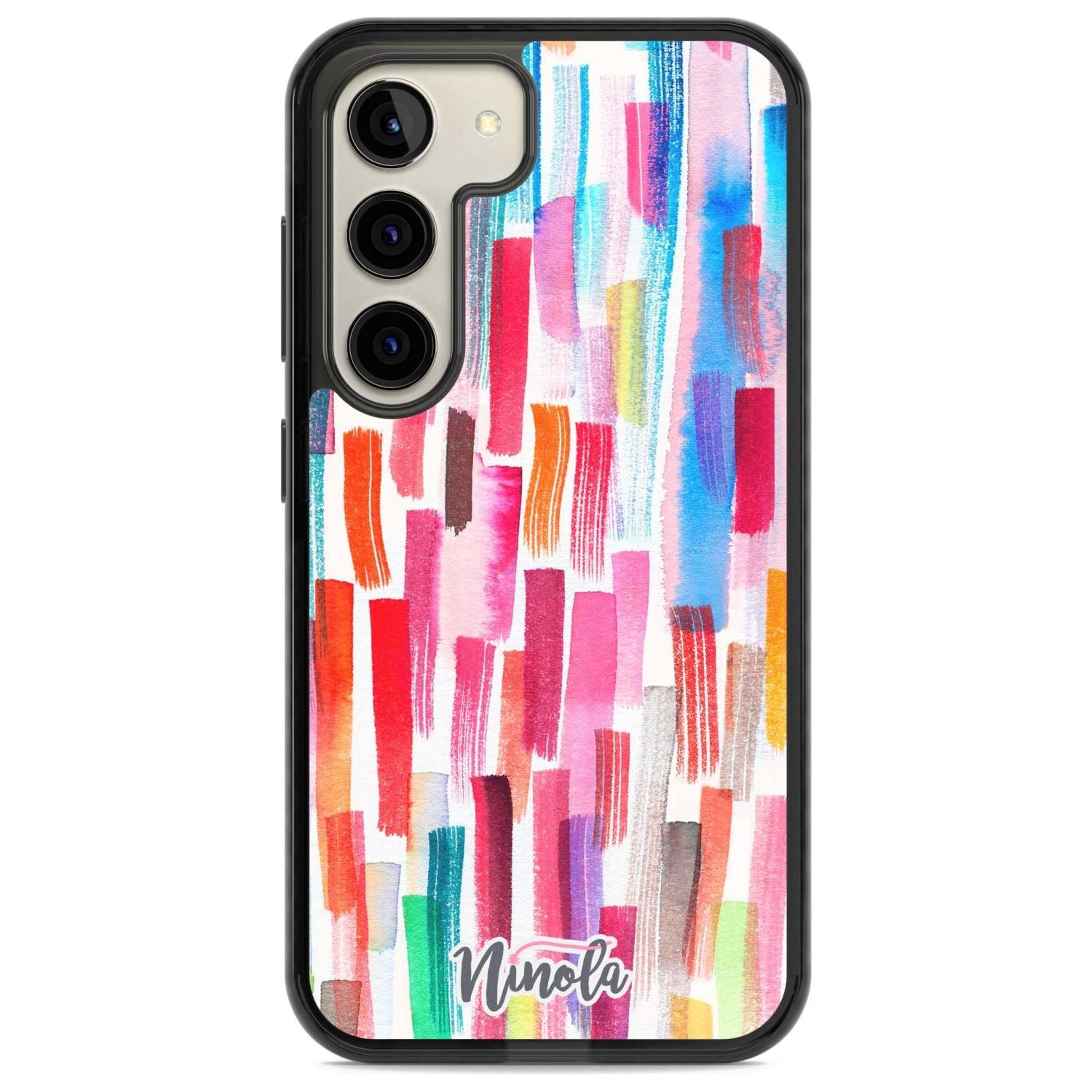 Colorful Brushstrokes Phone Case Samsung S22 / Black Impact Case,Samsung S23 / Black Impact Case Blanc Space
