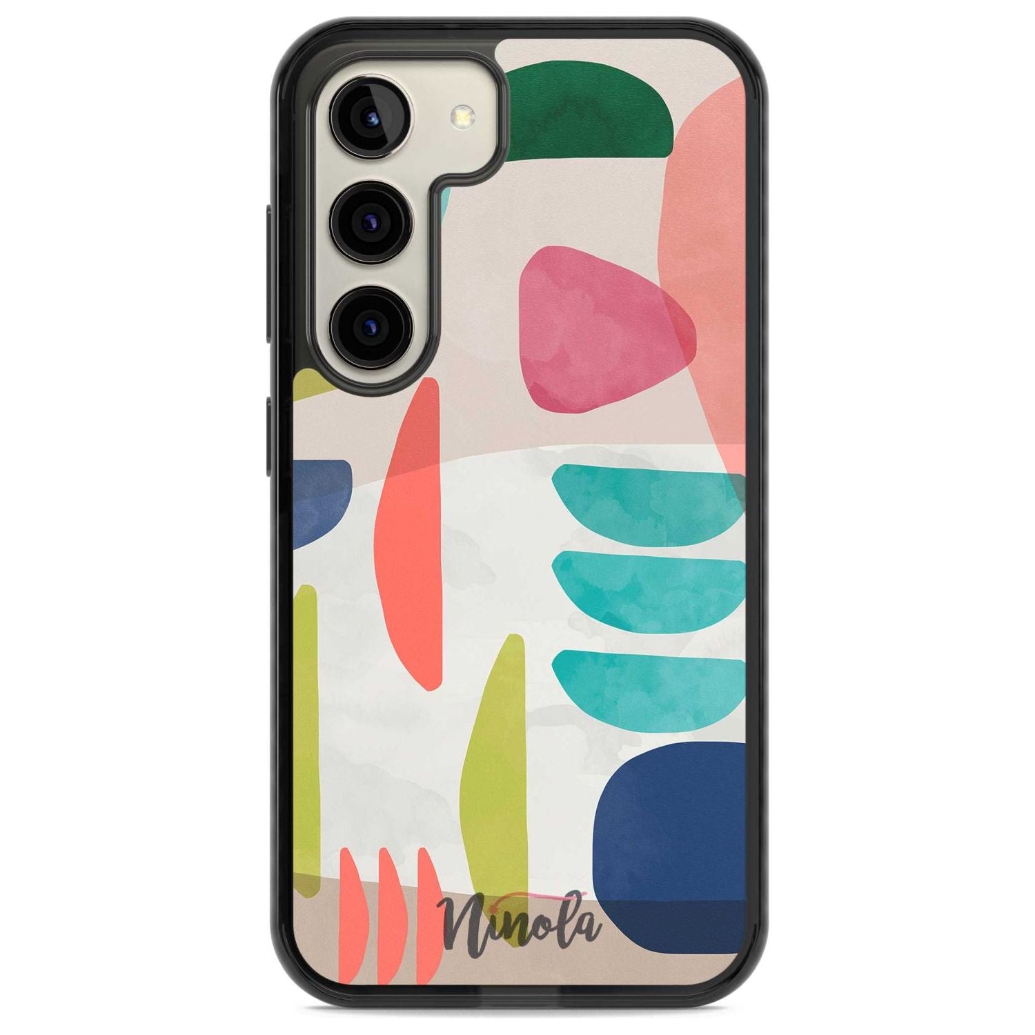 Organic Bold Shapes Phone Case Samsung S22 / Black Impact Case,Samsung S23 / Black Impact Case Blanc Space