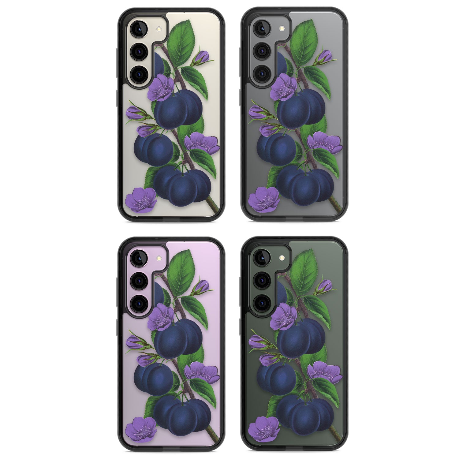 Vintage Painted Plums Impact Phone Case for Samsung Galaxy S24, Samsung Galaxy S23, Samsung Galaxy S22