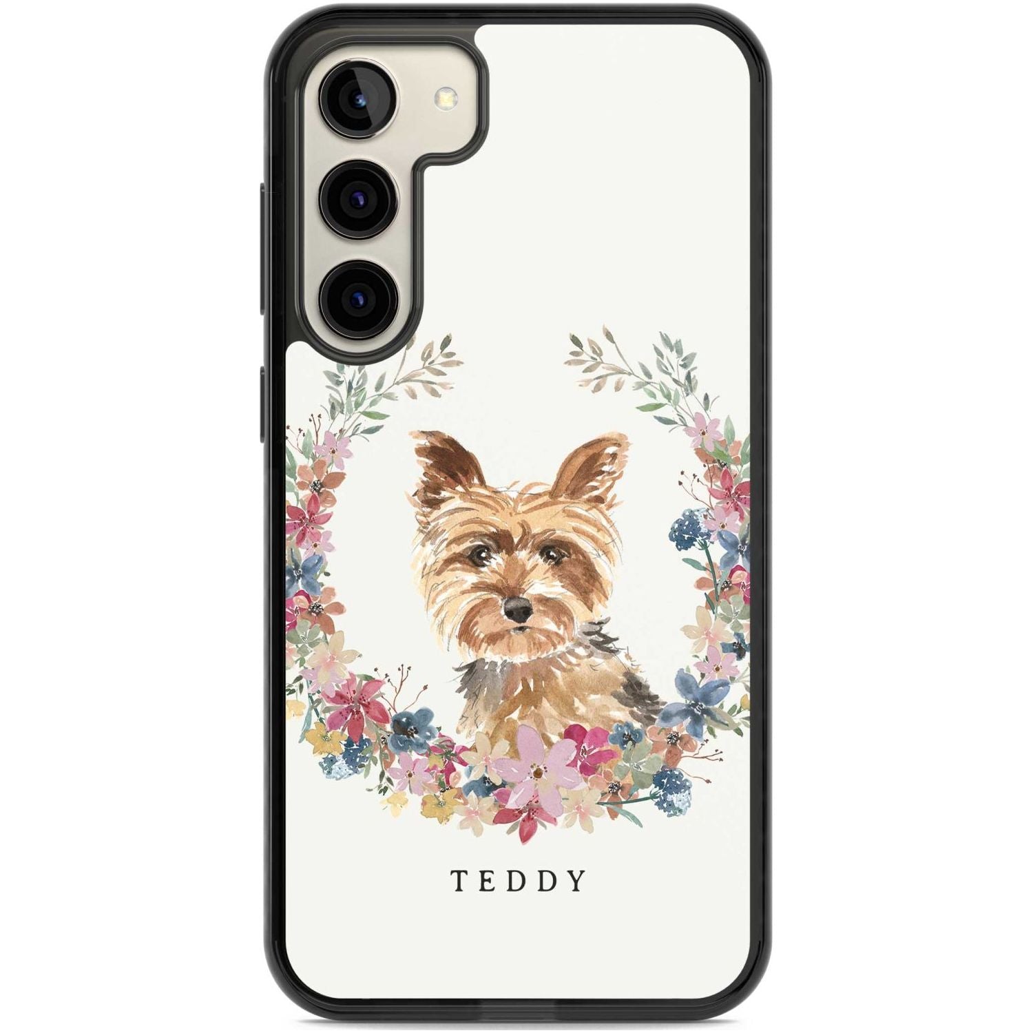 Personalised Yorkshire Terrier Floral Portrait