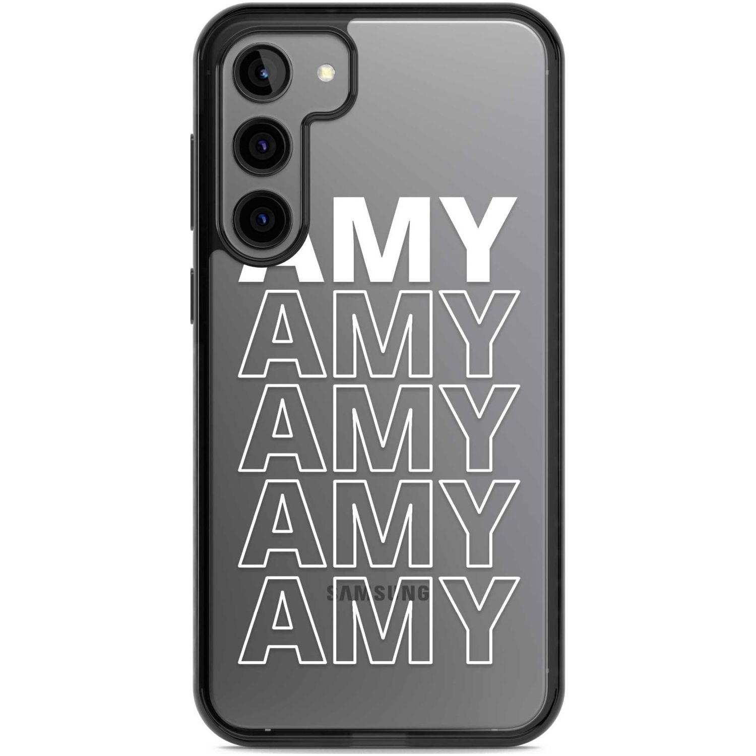 Personalised Clear Text 5C Custom Phone Case Samsung S22 Plus / Black Impact Case,Samsung S23 Plus / Black Impact Case Blanc Space