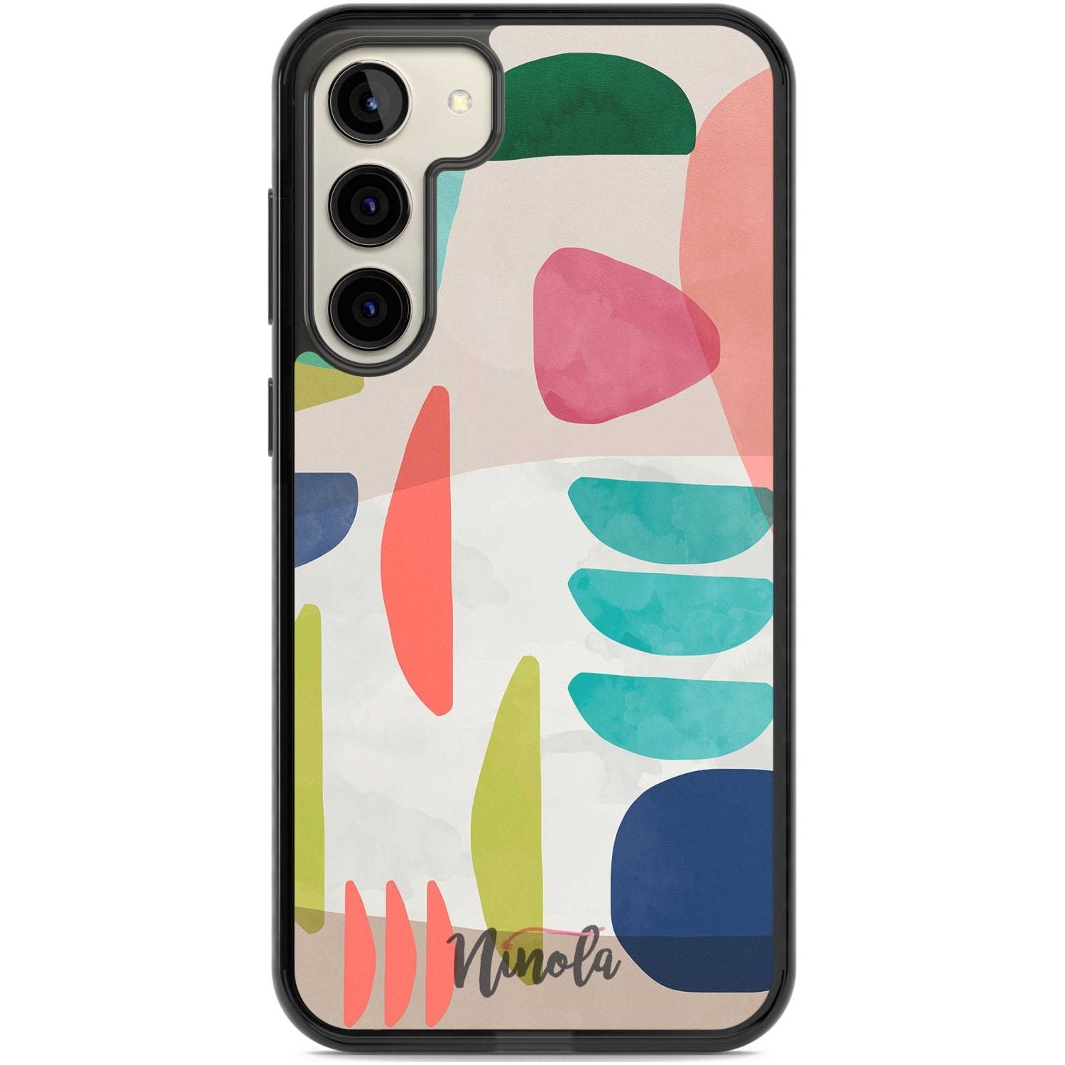 Organic Bold Shapes Phone Case Samsung S22 Plus / Black Impact Case,Samsung S23 Plus / Black Impact Case Blanc Space