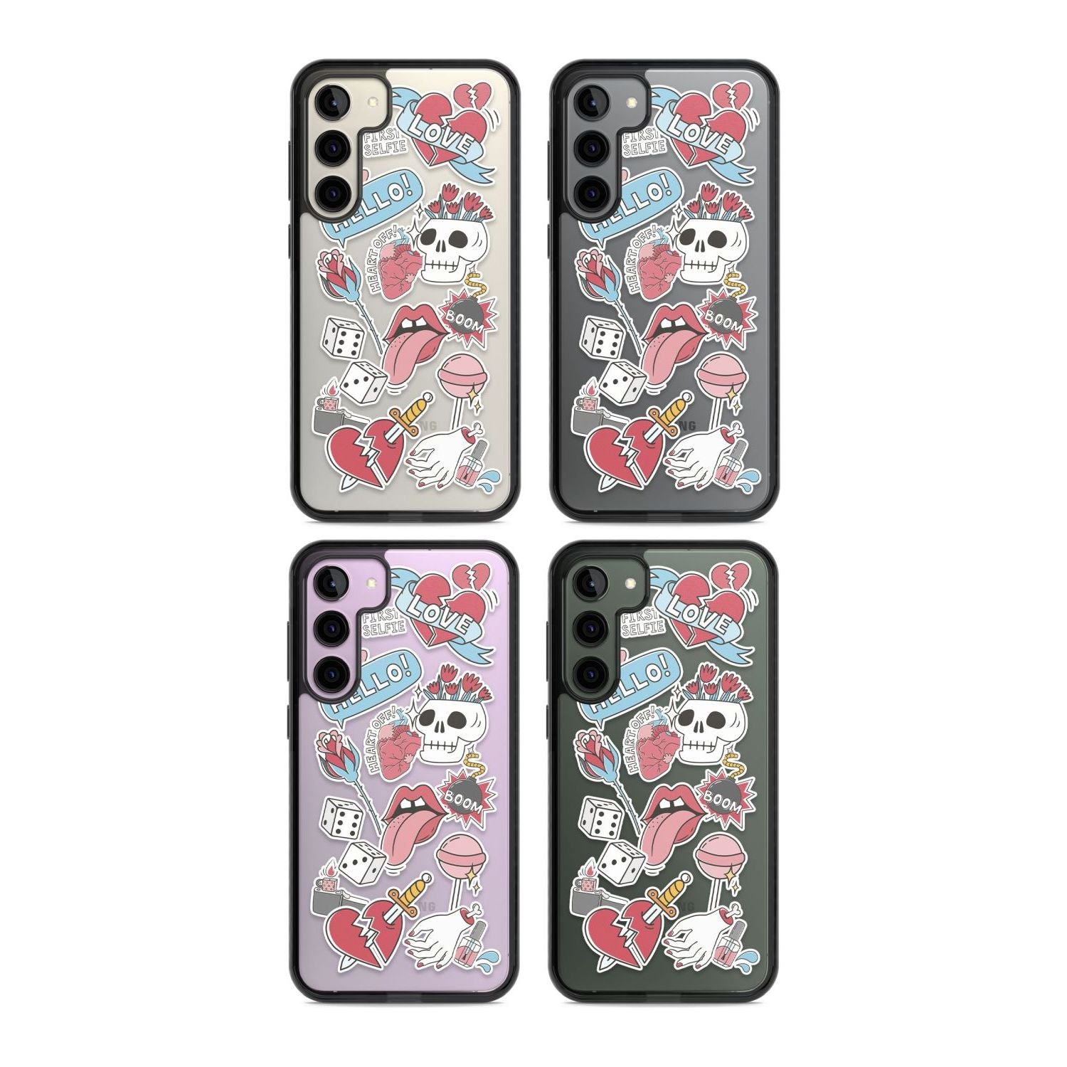 Skull & Flowers Stickers