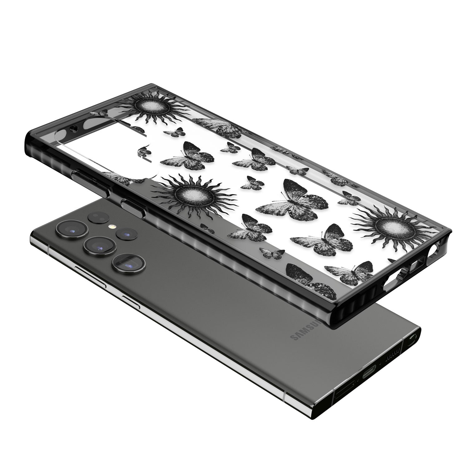 Butterflies & Suns Impact Phone Case for Samsung Galaxy S24 Ultra , Samsung Galaxy S23 Ultra, Samsung Galaxy S22 Ultra