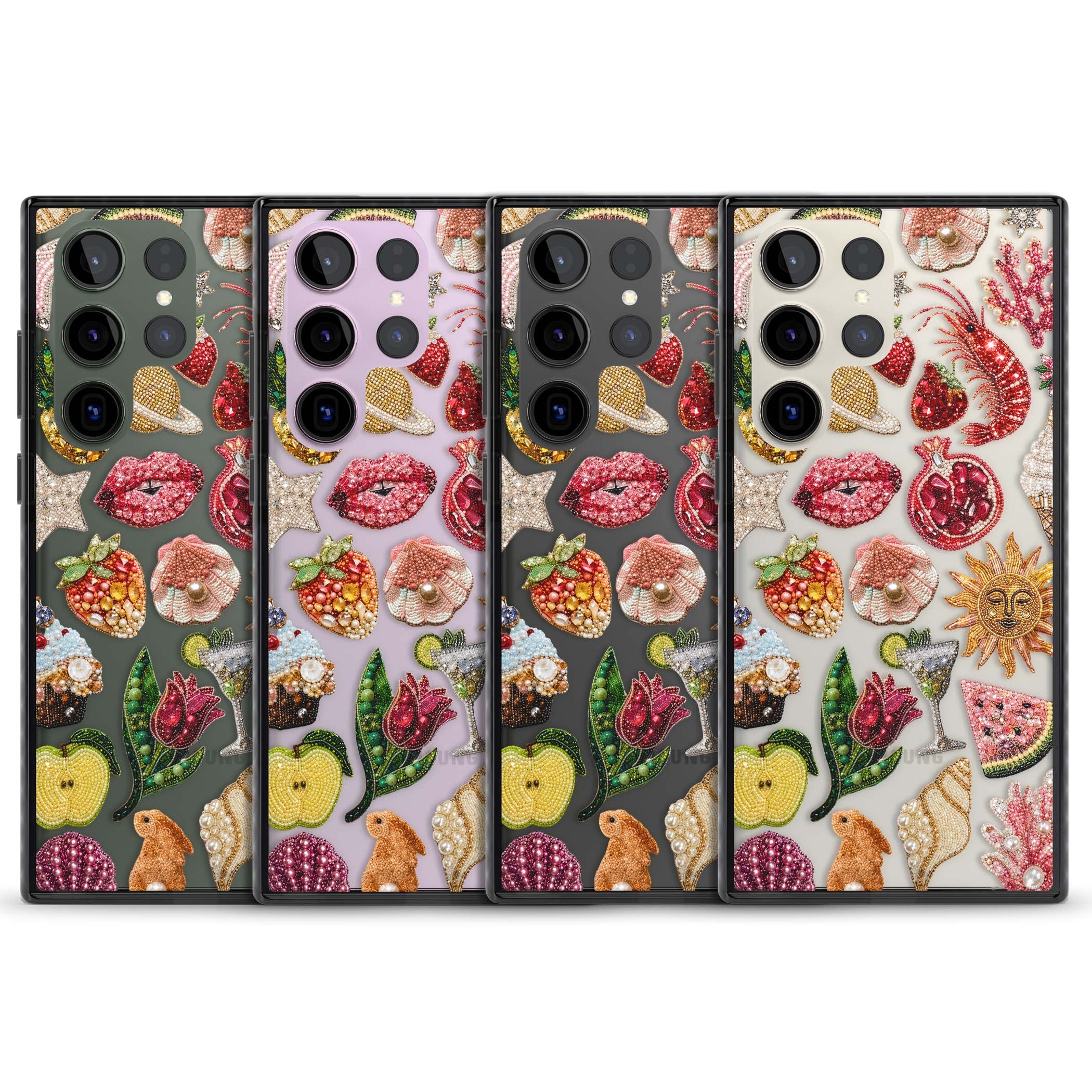 Beaded Riviera coquette iPhone case | Black Impact case for Samsung Galaxy S24 Ultra, Samsung Galaxy S23 Ultra, Samsung Galaxy S22 Ultra