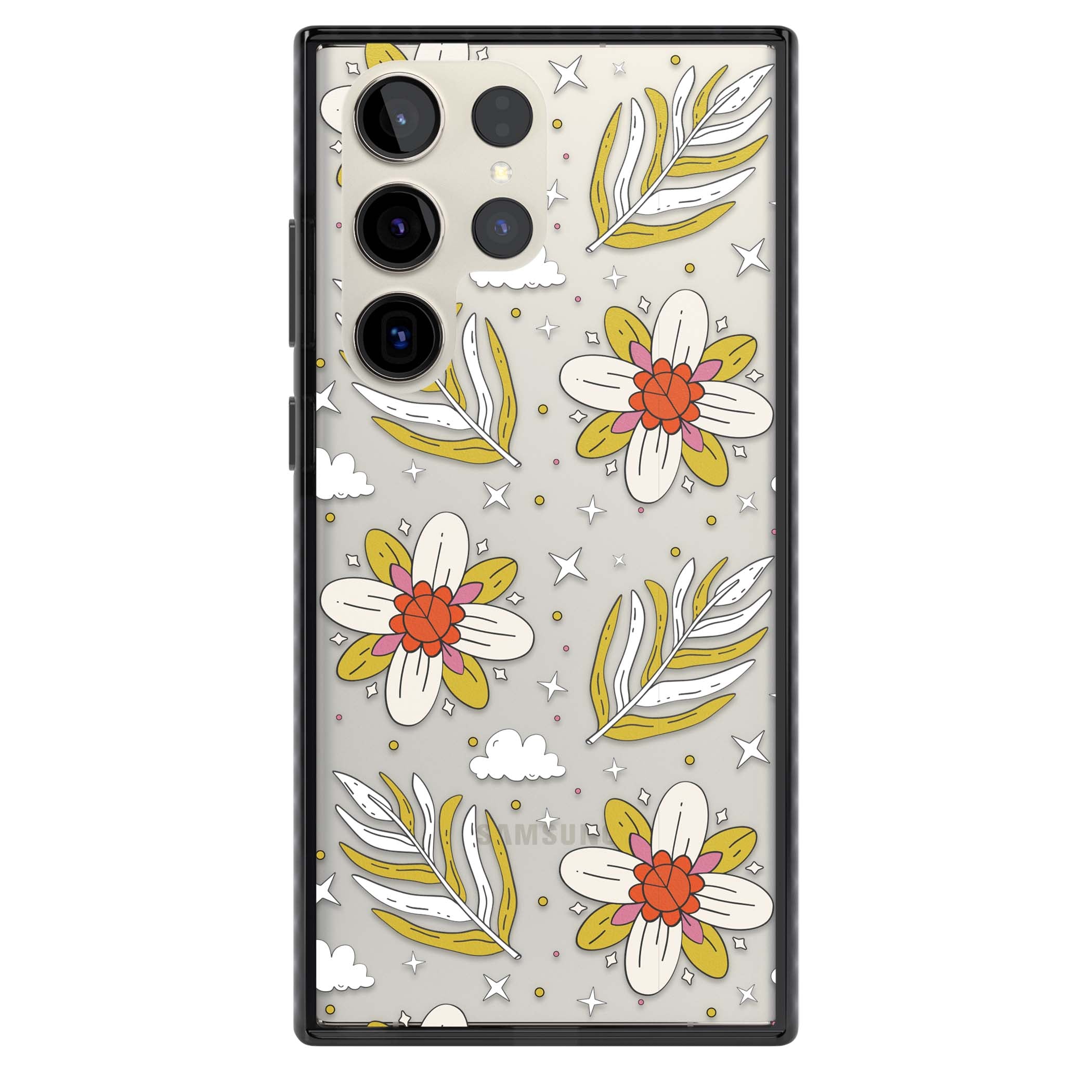 Elevate Your Phone'S Style With This Boho Celestial Sun & Eye Phone Case, Featuring A Mystical Blend Of Suns, All-Seeing Eyes, Butterflies, Stars, And