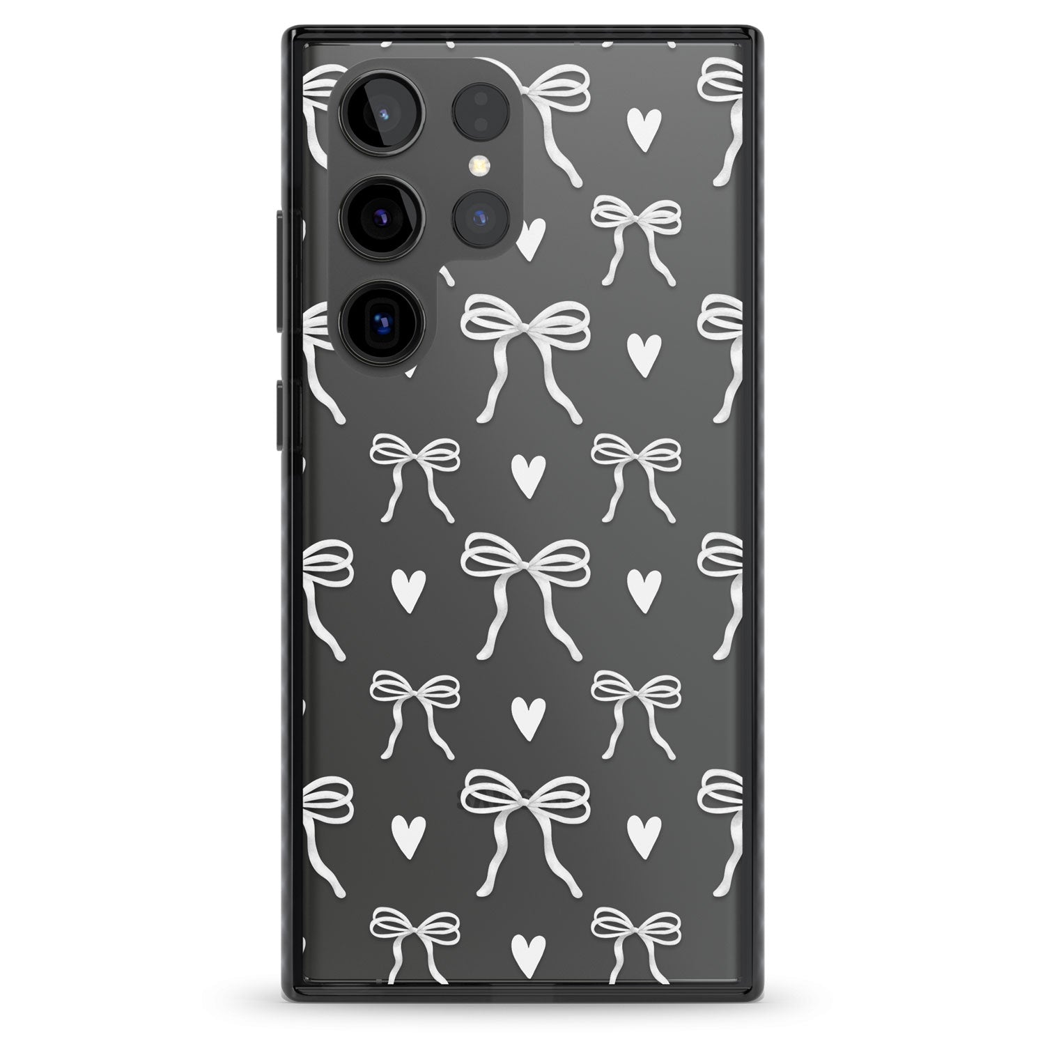 White Bows & Hearts Impact Phone Case for Samsung Galaxy S24 Ultra , Samsung Galaxy S23 Ultra, Samsung Galaxy S22 Ultra