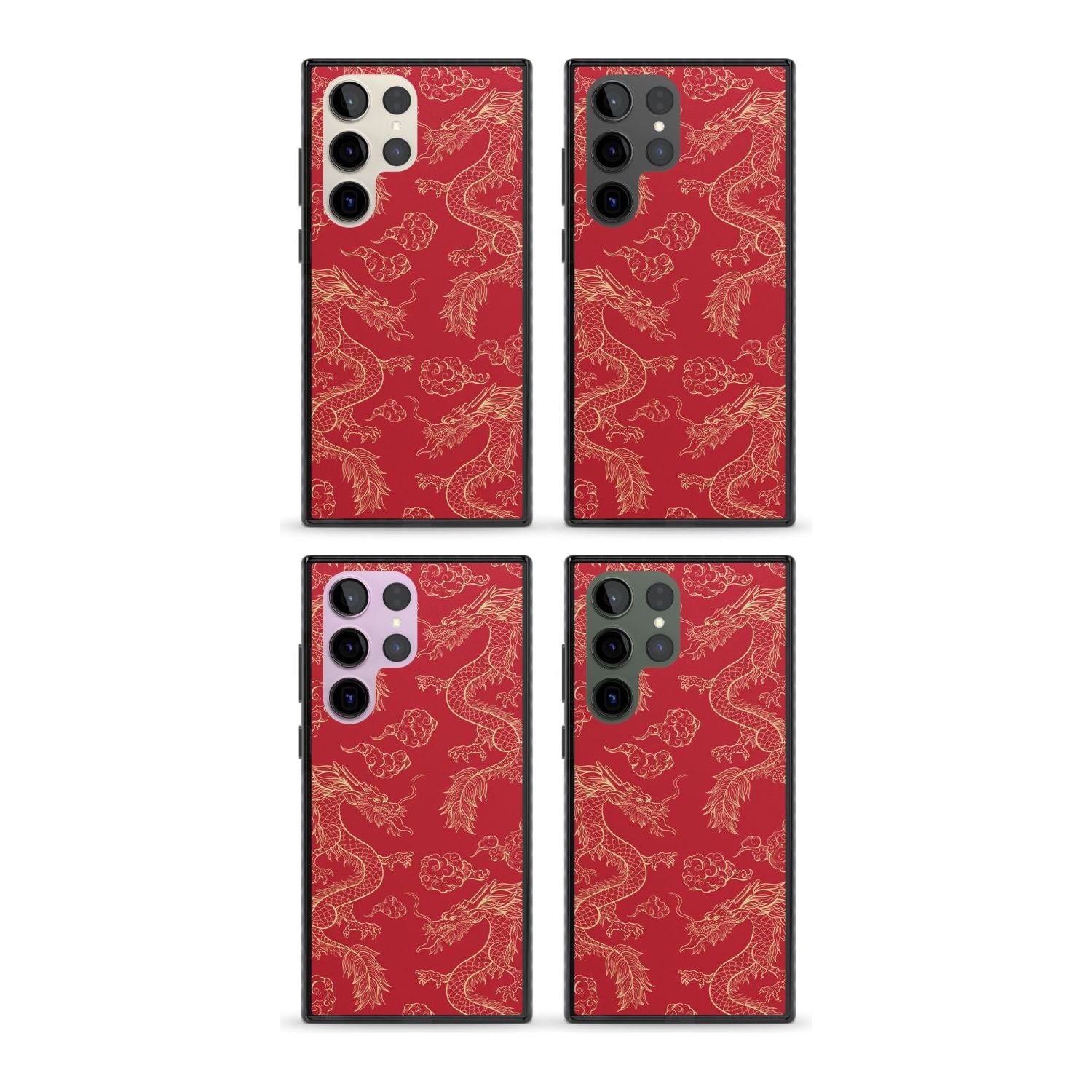Red And Gold Dragon Pattern
