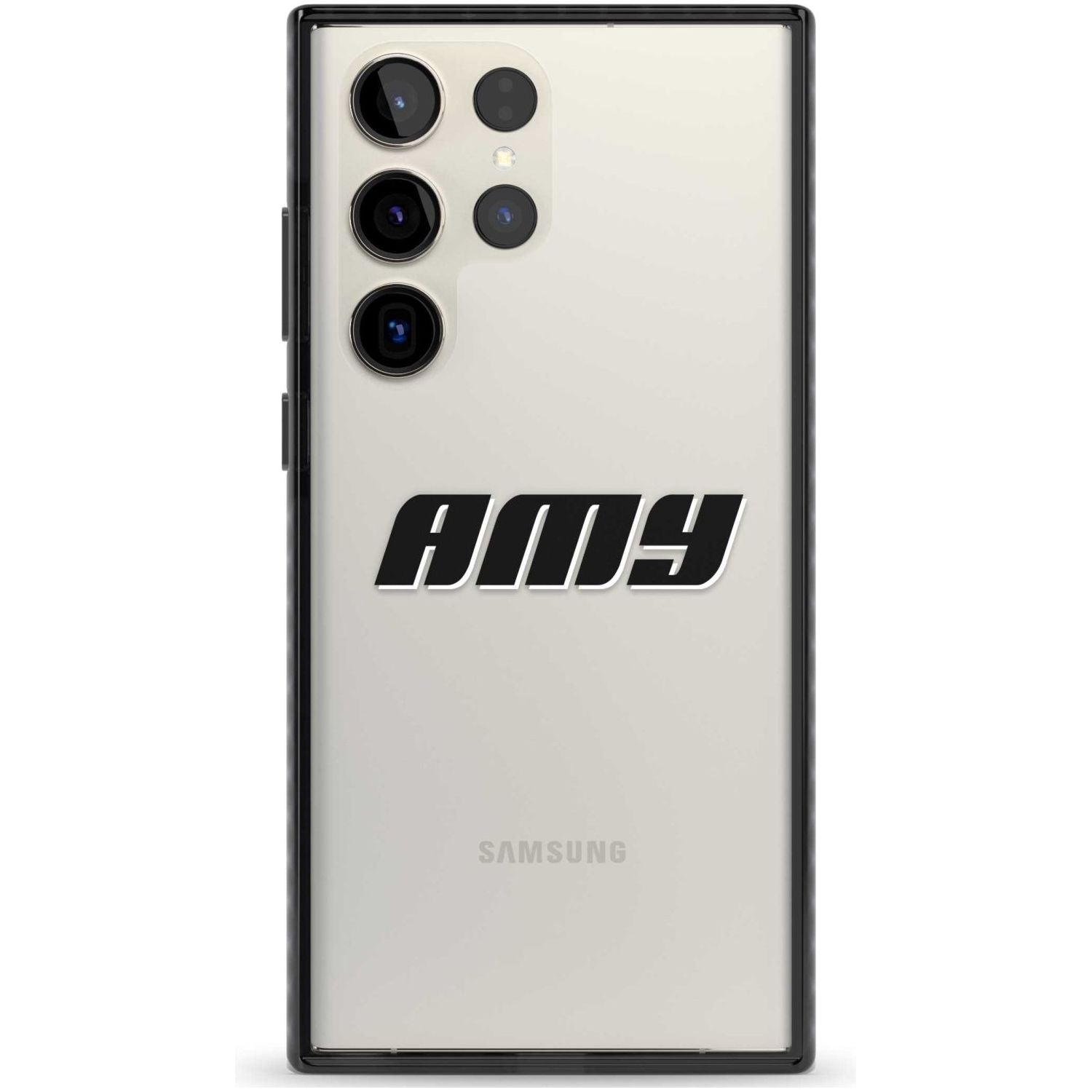 Personalised Clear Text 1C Custom Phone Case Samsung S22 Ultra / Black Impact Case,Samsung S23 Ultra / Black Impact Case Blanc Space