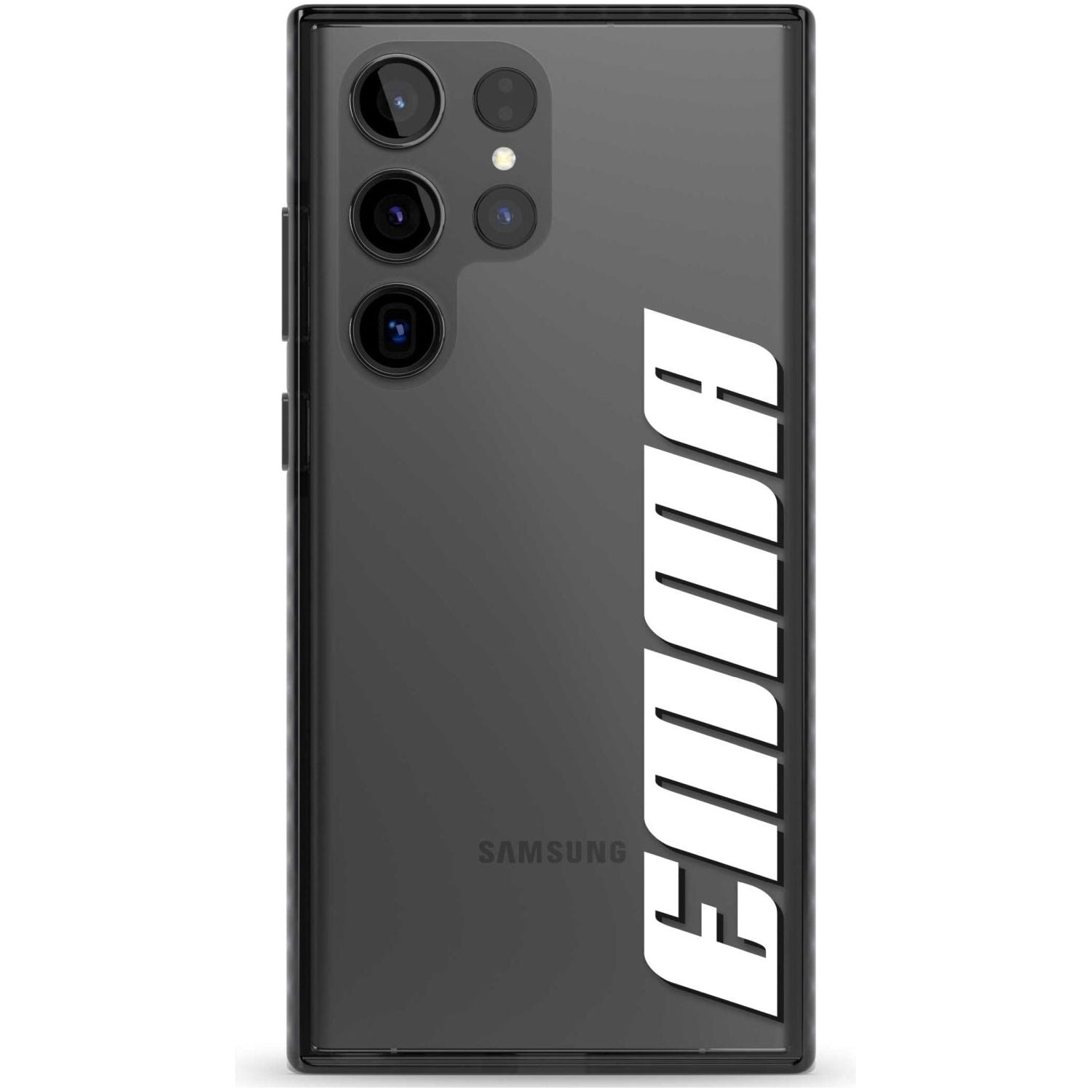 Personalised Clear Text 4B Custom Phone Case Samsung S22 Ultra / Black Impact Case,Samsung S23 Ultra / Black Impact Case Blanc Space