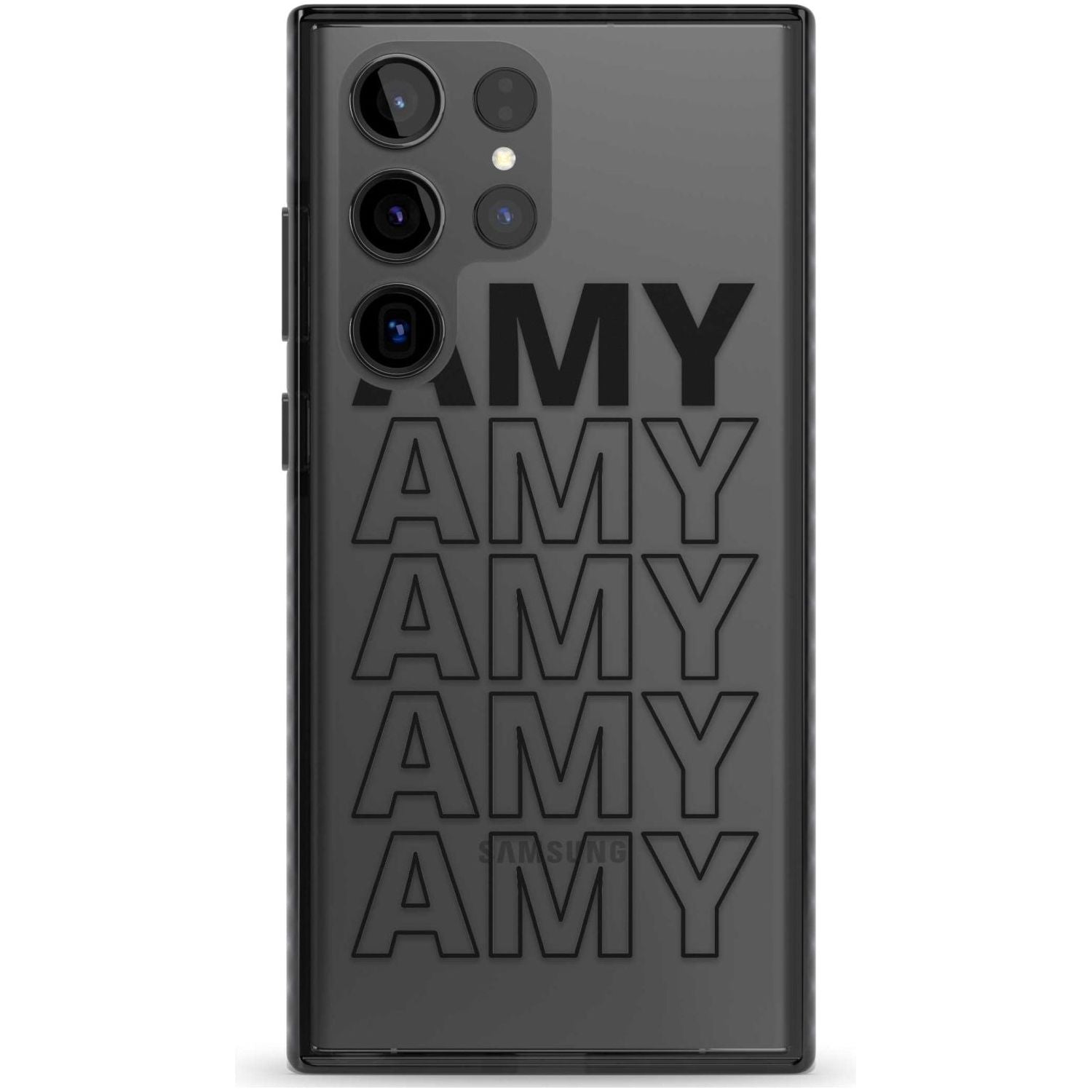 Personalised Clear Text 5A Custom Phone Case Samsung S22 Ultra / Black Impact Case,Samsung S23 Ultra / Black Impact Case Blanc Space