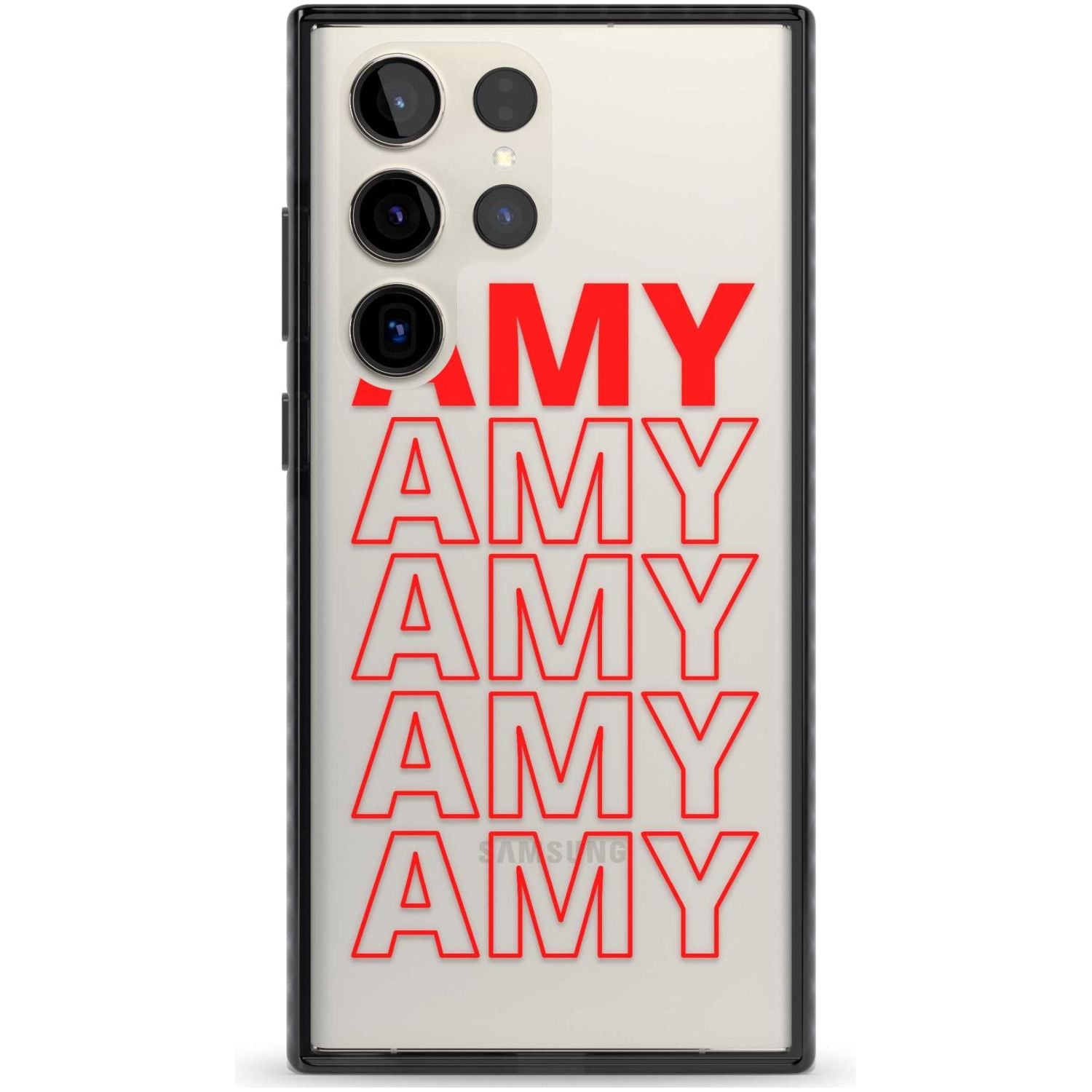 Personalised Clear Text 5B Custom Phone Case Samsung S22 Ultra / Black Impact Case,Samsung S23 Ultra / Black Impact Case Blanc Space