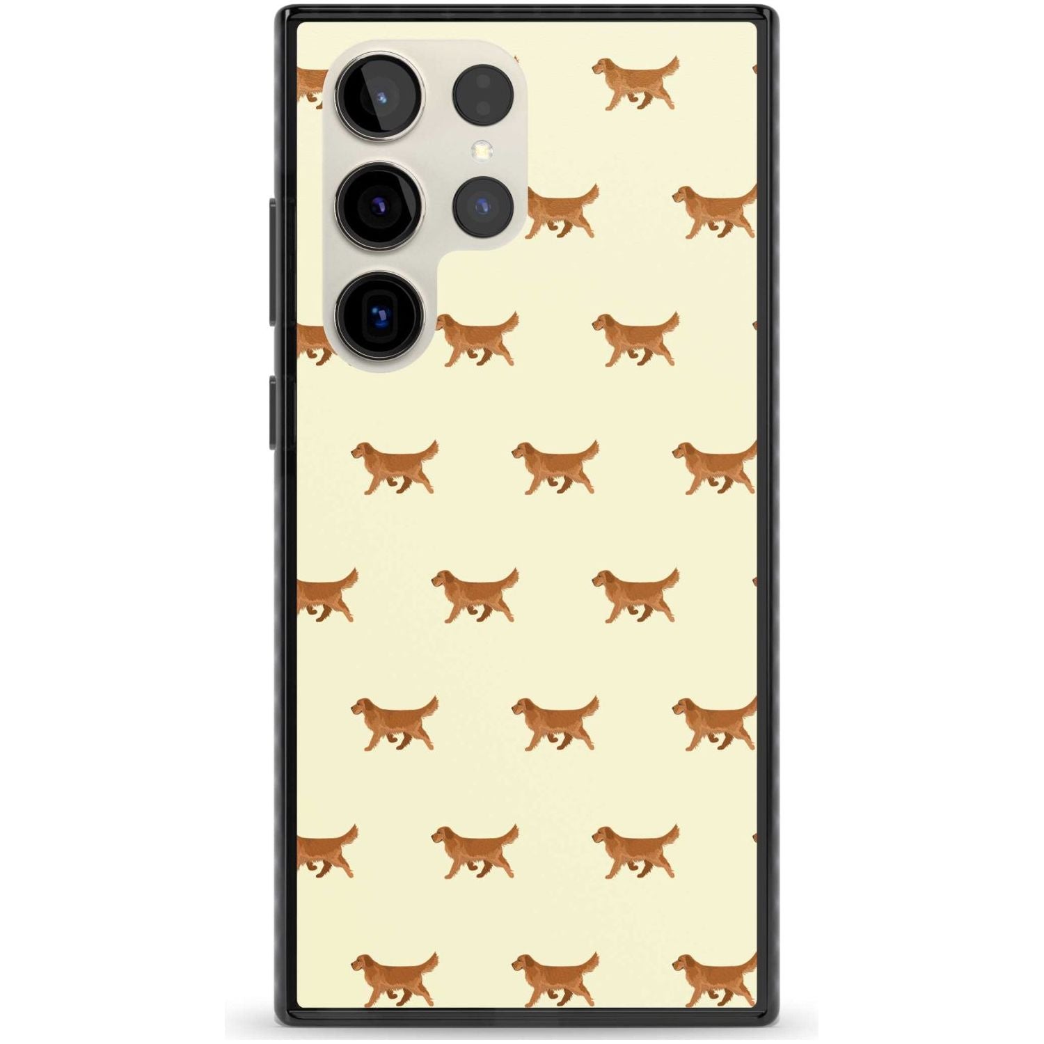 Golden Retriever Dog Pattern Phone Case Samsung S22 Ultra / Black Impact Case,Samsung S23 Ultra / Black Impact Case Blanc Space