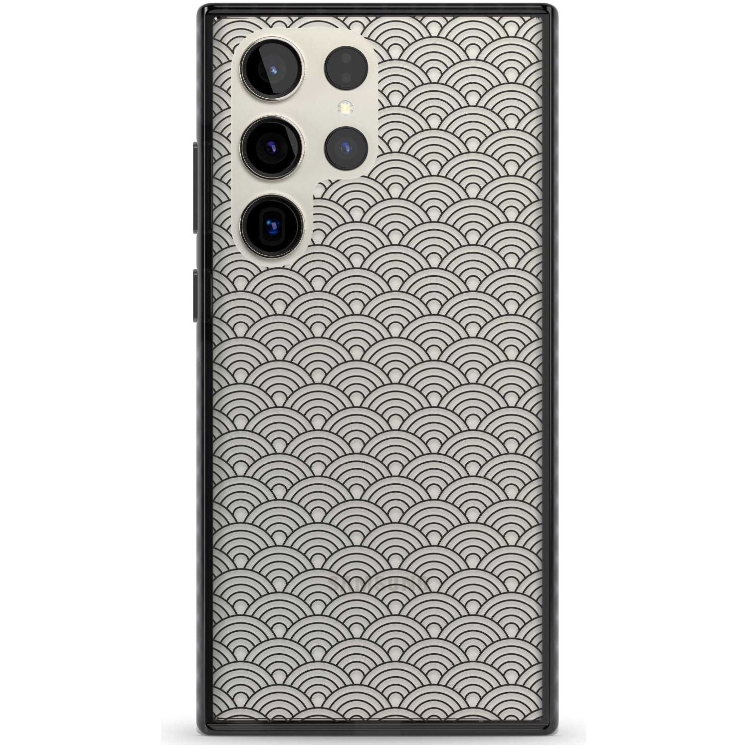 Abstract Lines: Scalloped Pattern Phone Case Samsung S22 Ultra / Black Impact Case,Samsung S23 Ultra / Black Impact Case Blanc Space