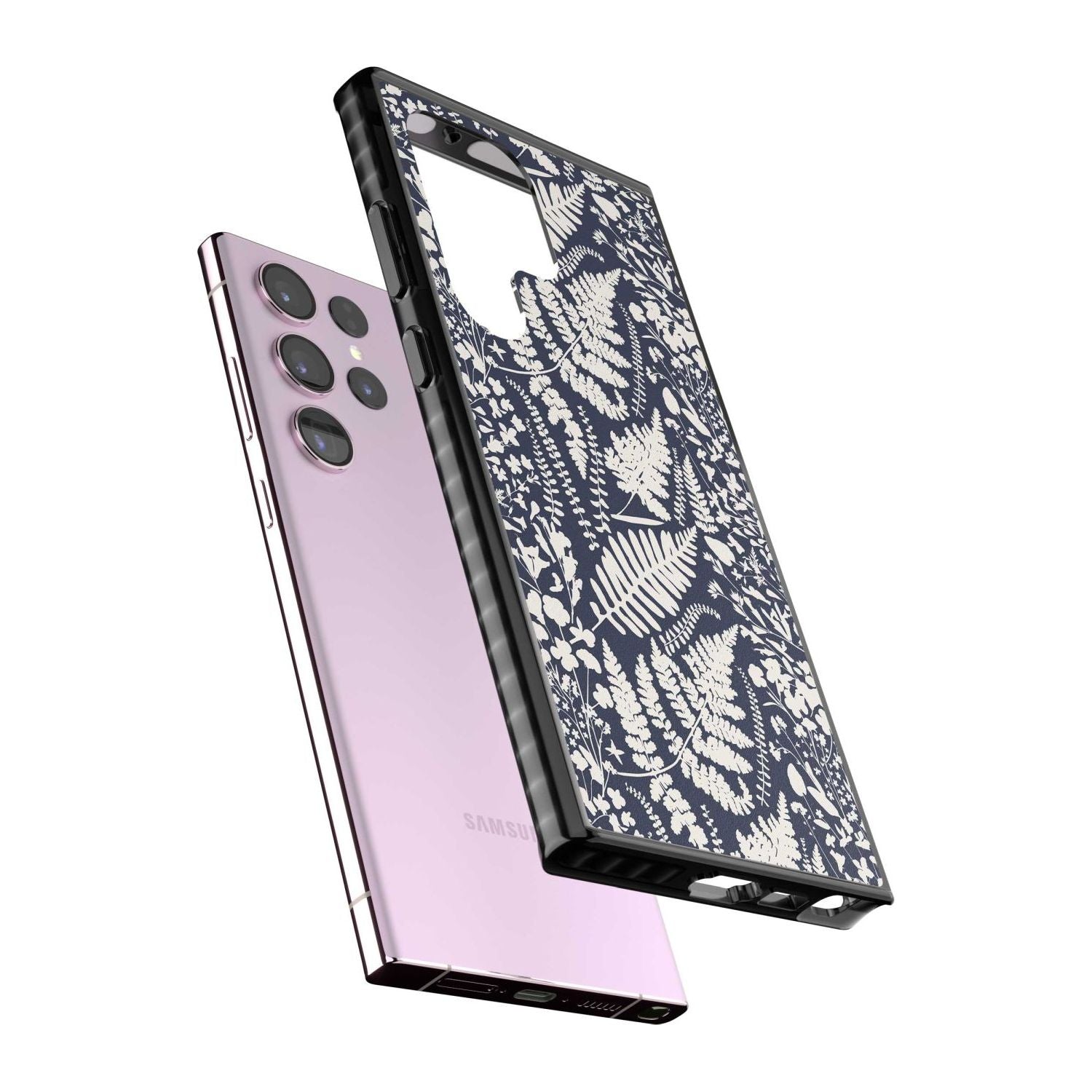 Wildflowers & Ferns On Navy