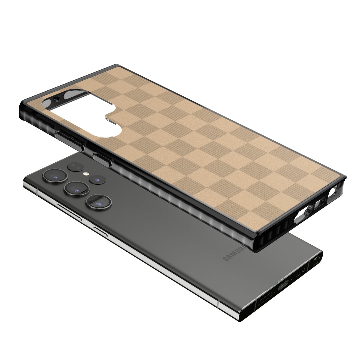 BEIGE CHECKERED Impact Phone Case for Samsung Galaxy S24 Ultra , Samsung Galaxy S23 Ultra, Samsung Galaxy S22 Ultra