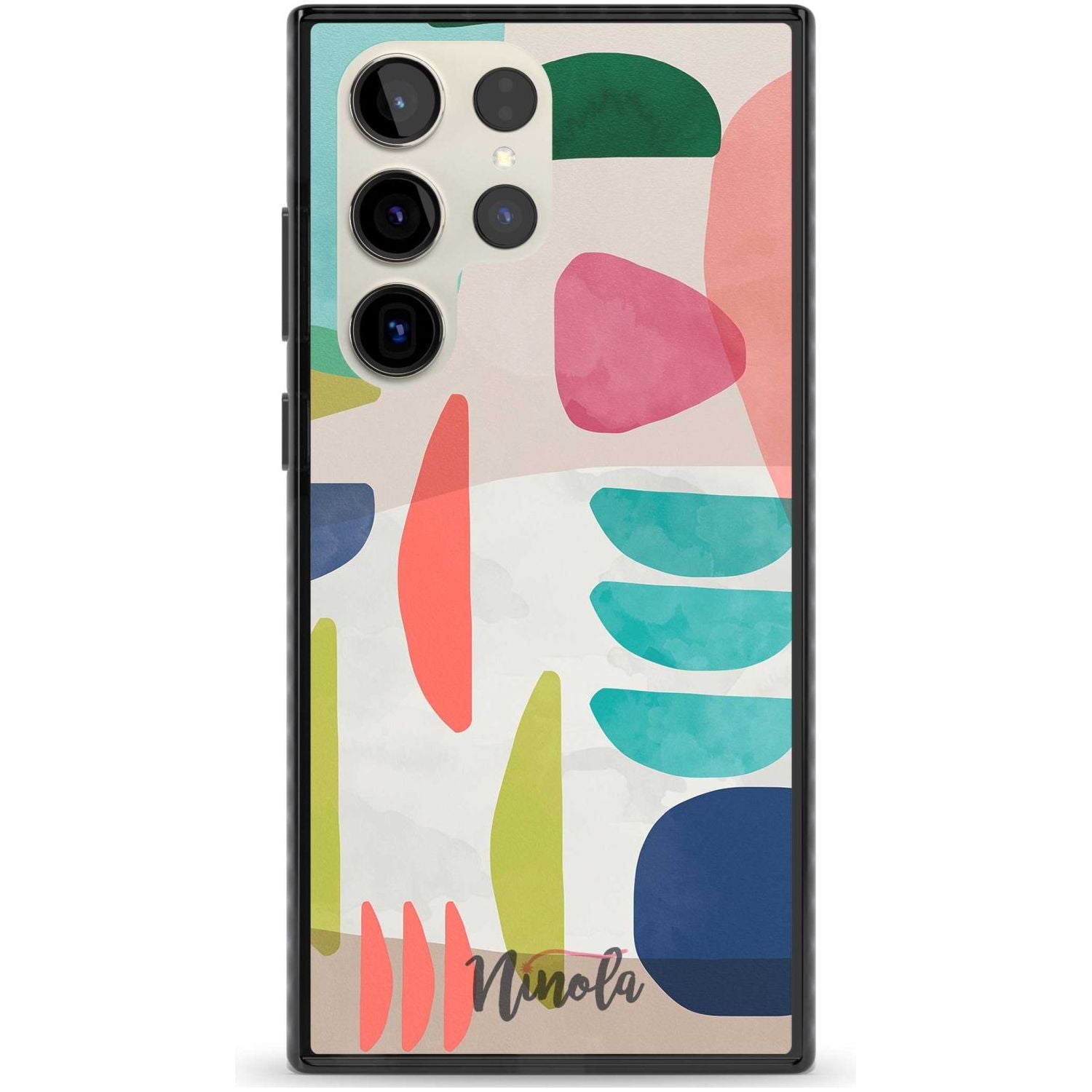 Organic Bold Shapes Phone Case Samsung S22 Ultra / Black Impact Case,Samsung S23 Ultra / Black Impact Case Blanc Space