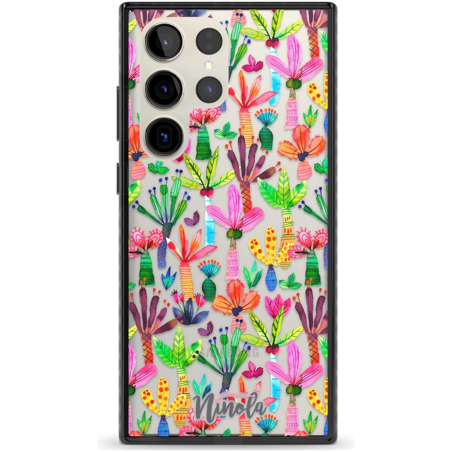 Palms Garden Phone Case Samsung S22 Ultra / Black Impact Case,Samsung S23 Ultra / Black Impact Case Blanc Space