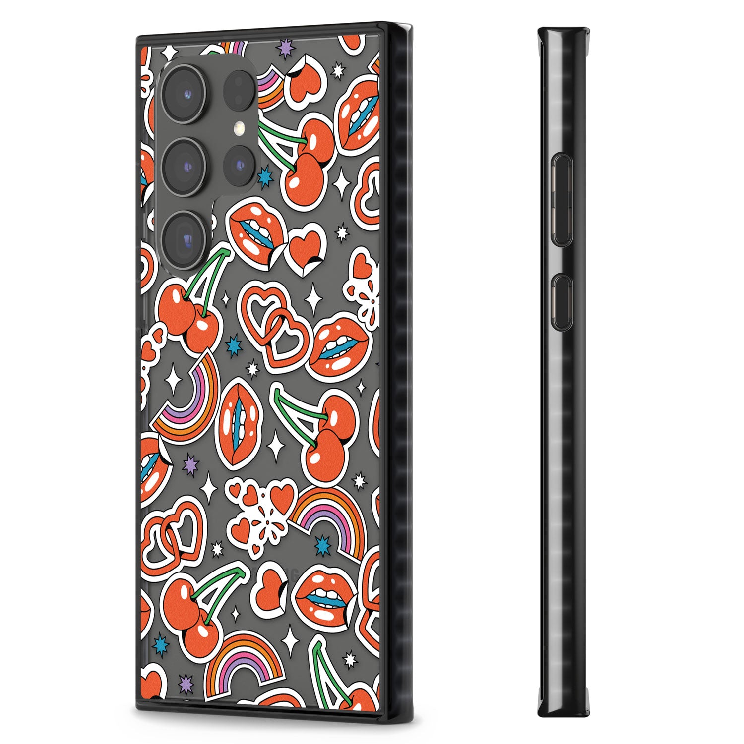 Red Sticker Pop Impact Phone Case for Samsung Galaxy S24 Ultra , Samsung Galaxy S23 Ultra, Samsung Galaxy S22 Ultra