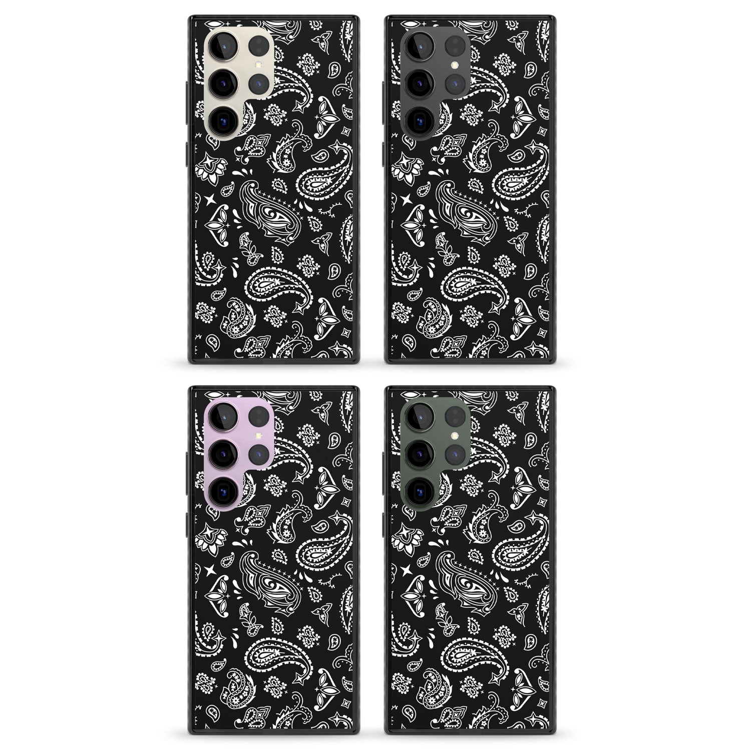 Black Bandana Impact Phone Case for Samsung Galaxy S24 Ultra , Samsung Galaxy S23 Ultra, Samsung Galaxy S22 Ultra