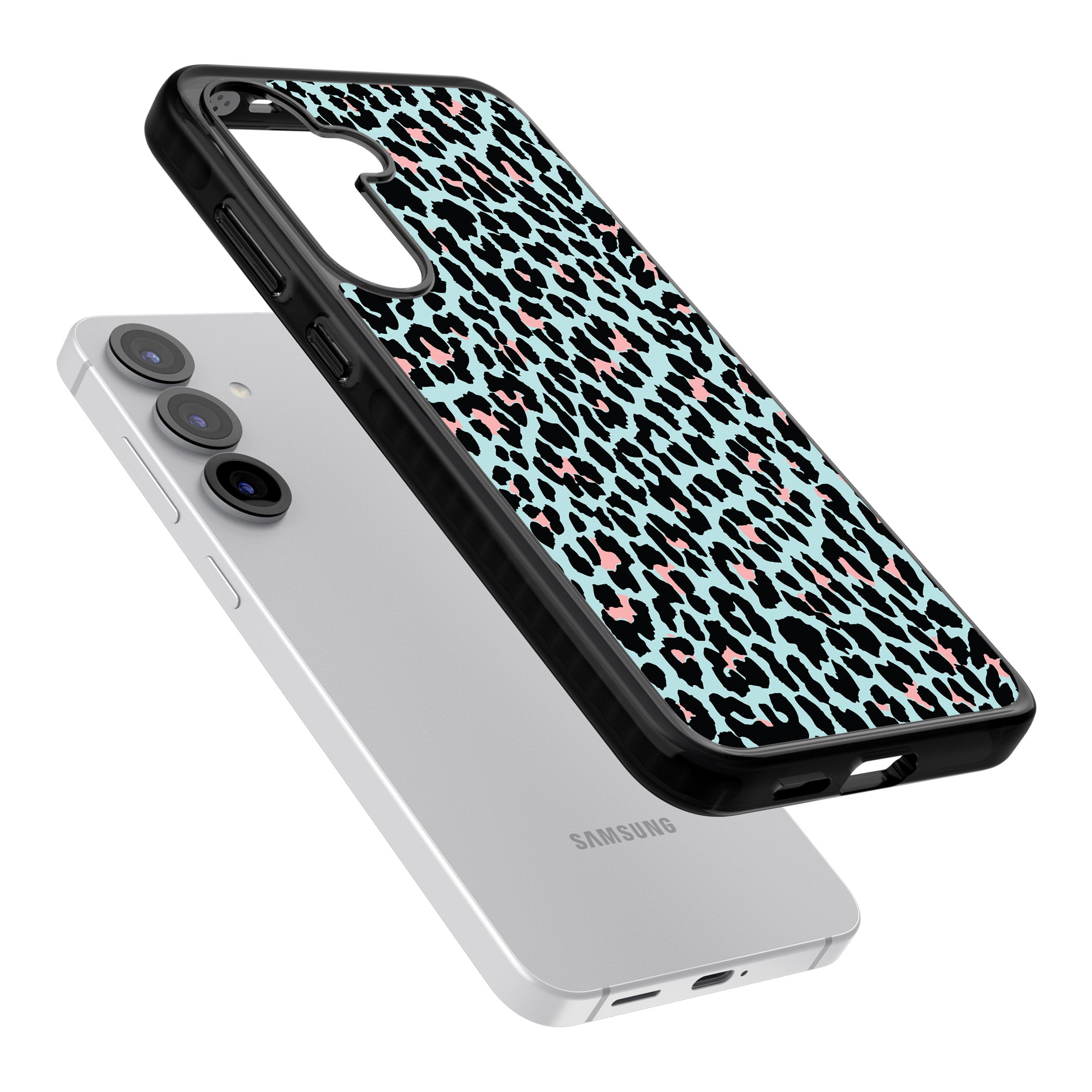 Pastel Blue & Pink Leopard Print