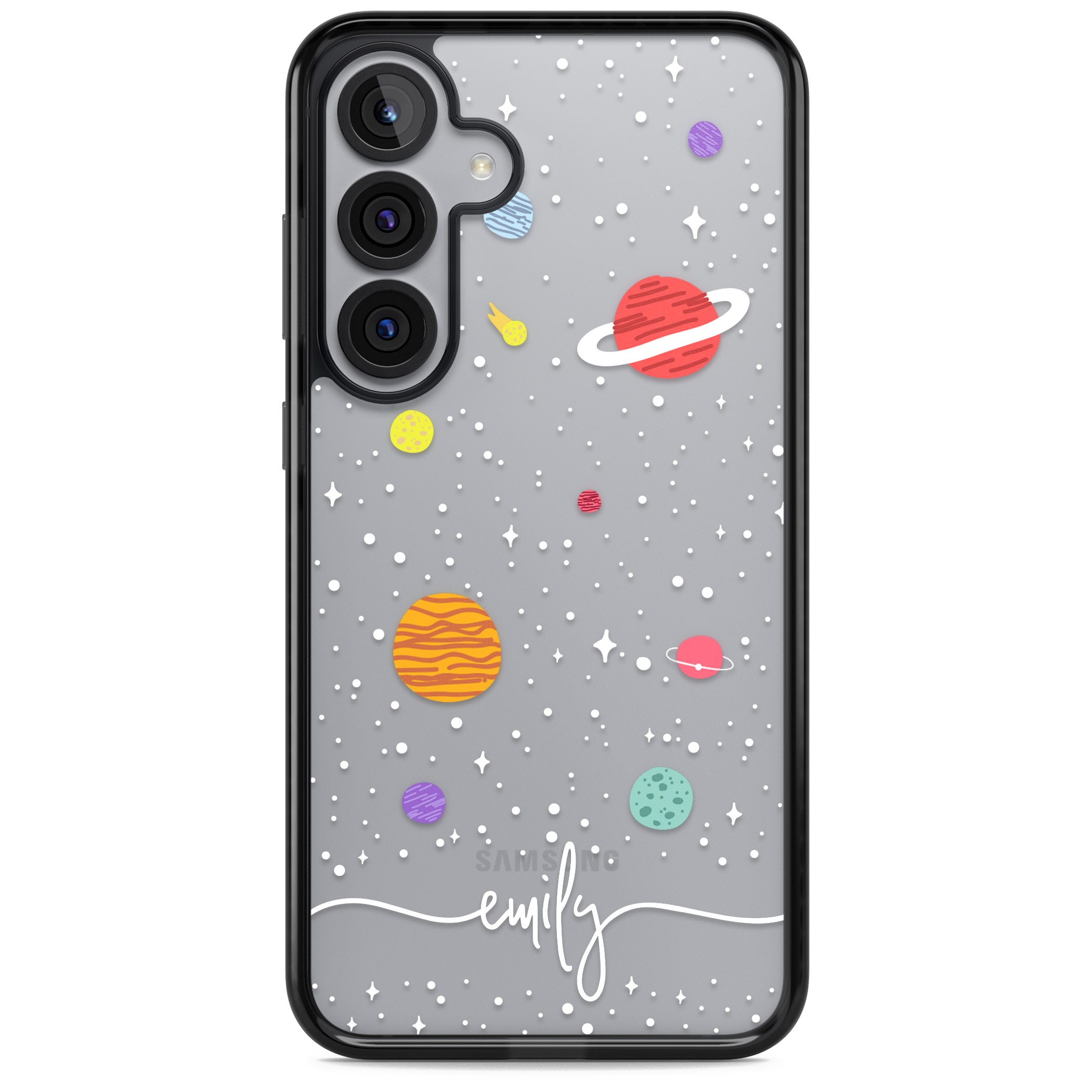 Personalised Cute Cartoon Planet (Clear)