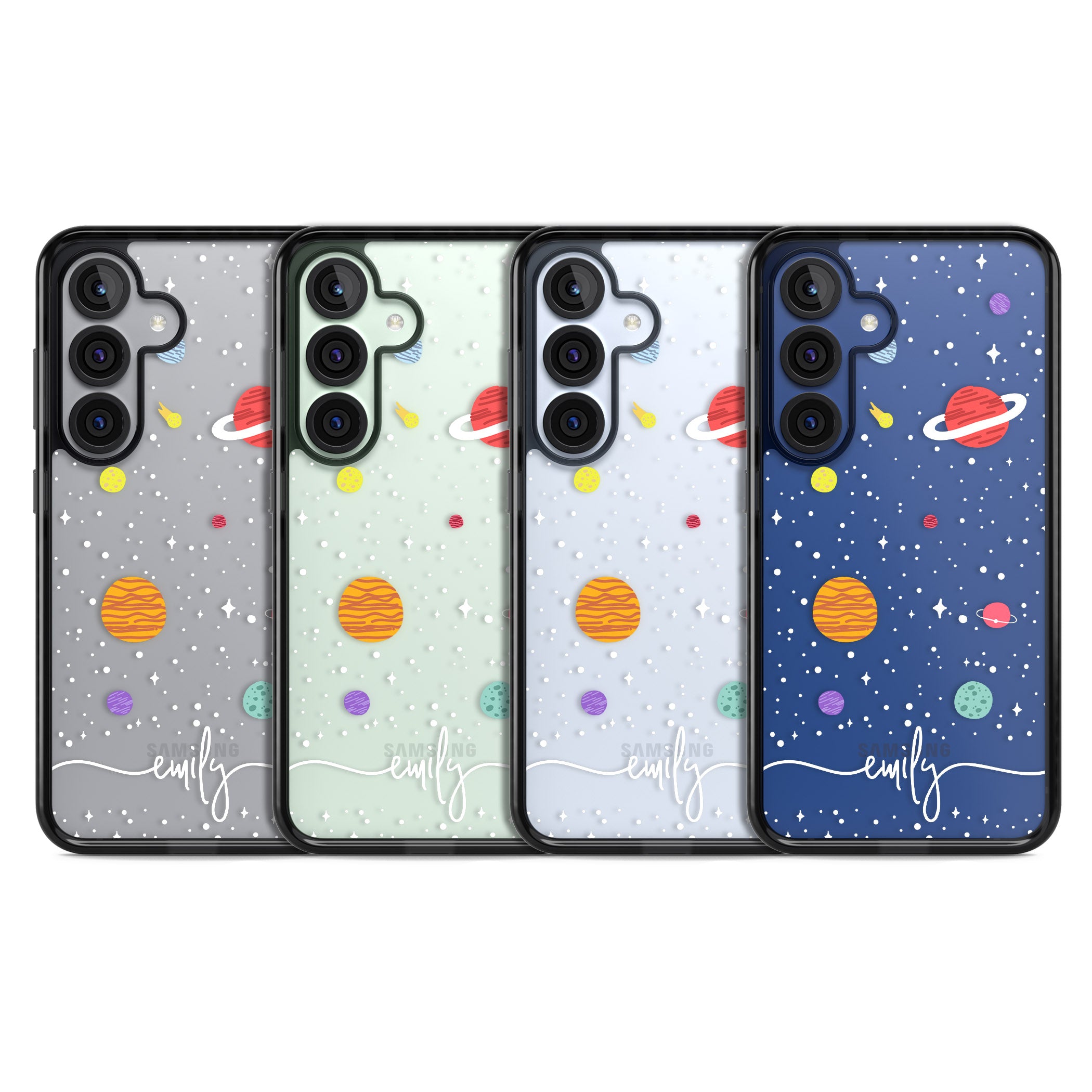 Personalised Cute Cartoon Planet (Clear)