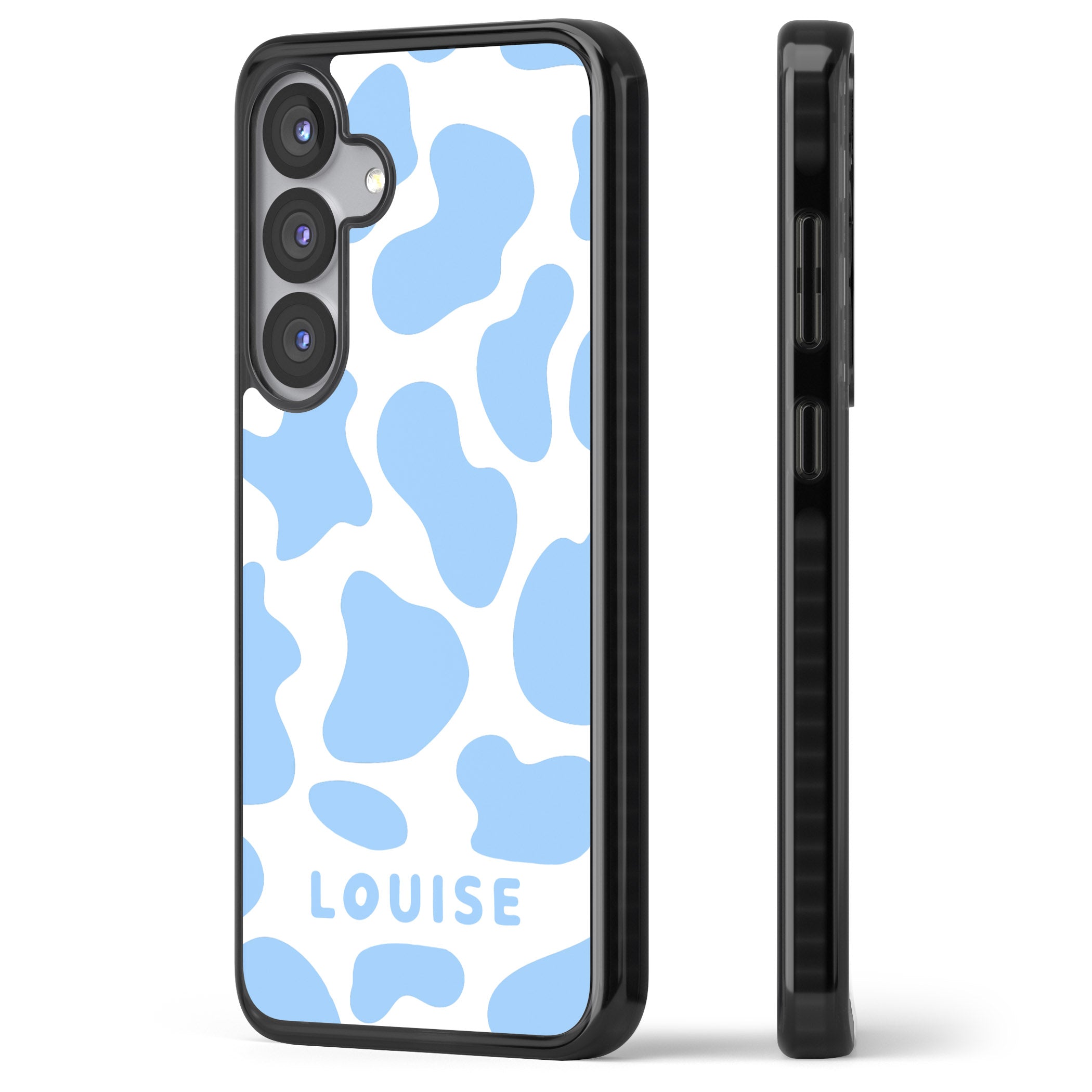 Personalised Blue And White Cow Print