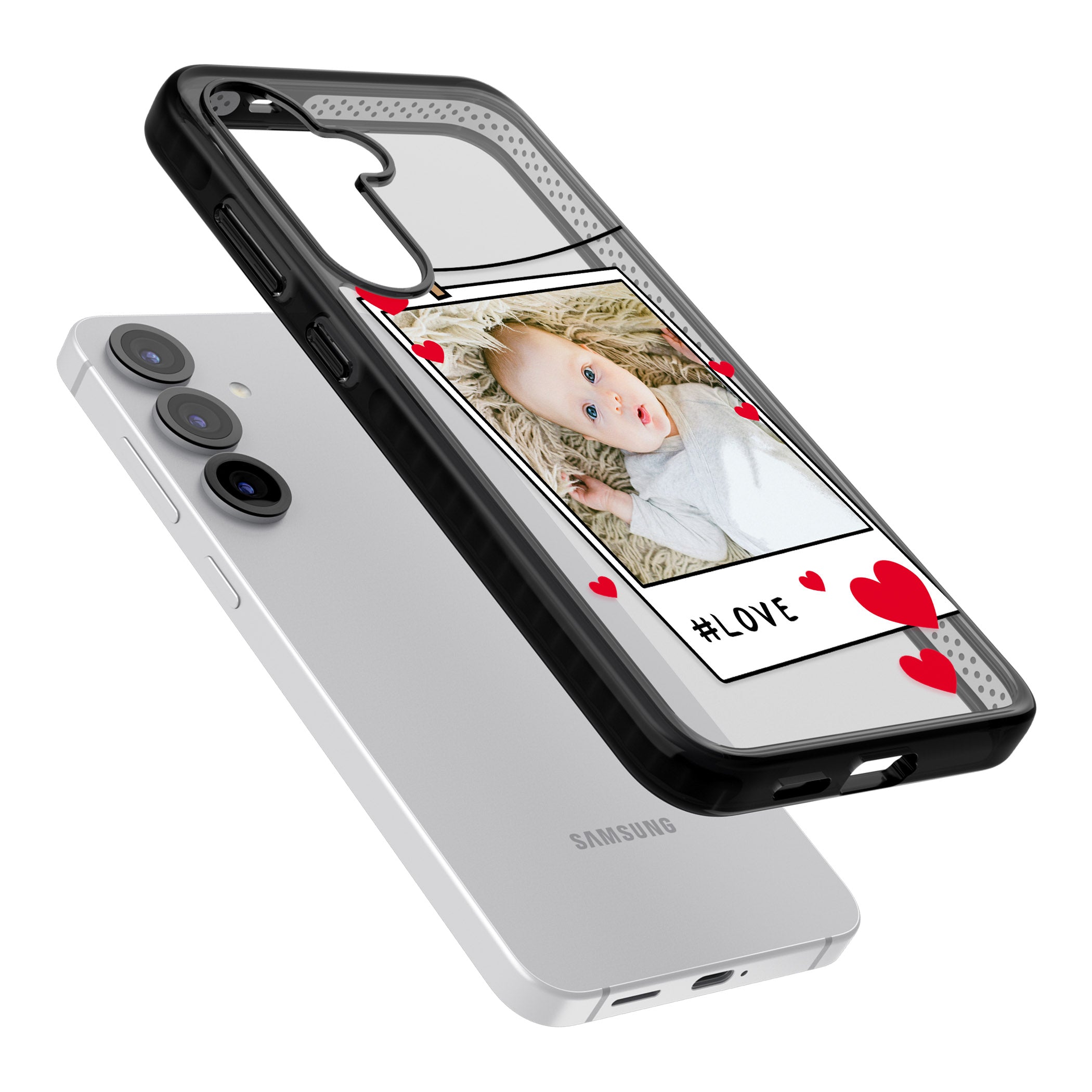 Personalised Paperclip & Hearts Instant Camera Photo