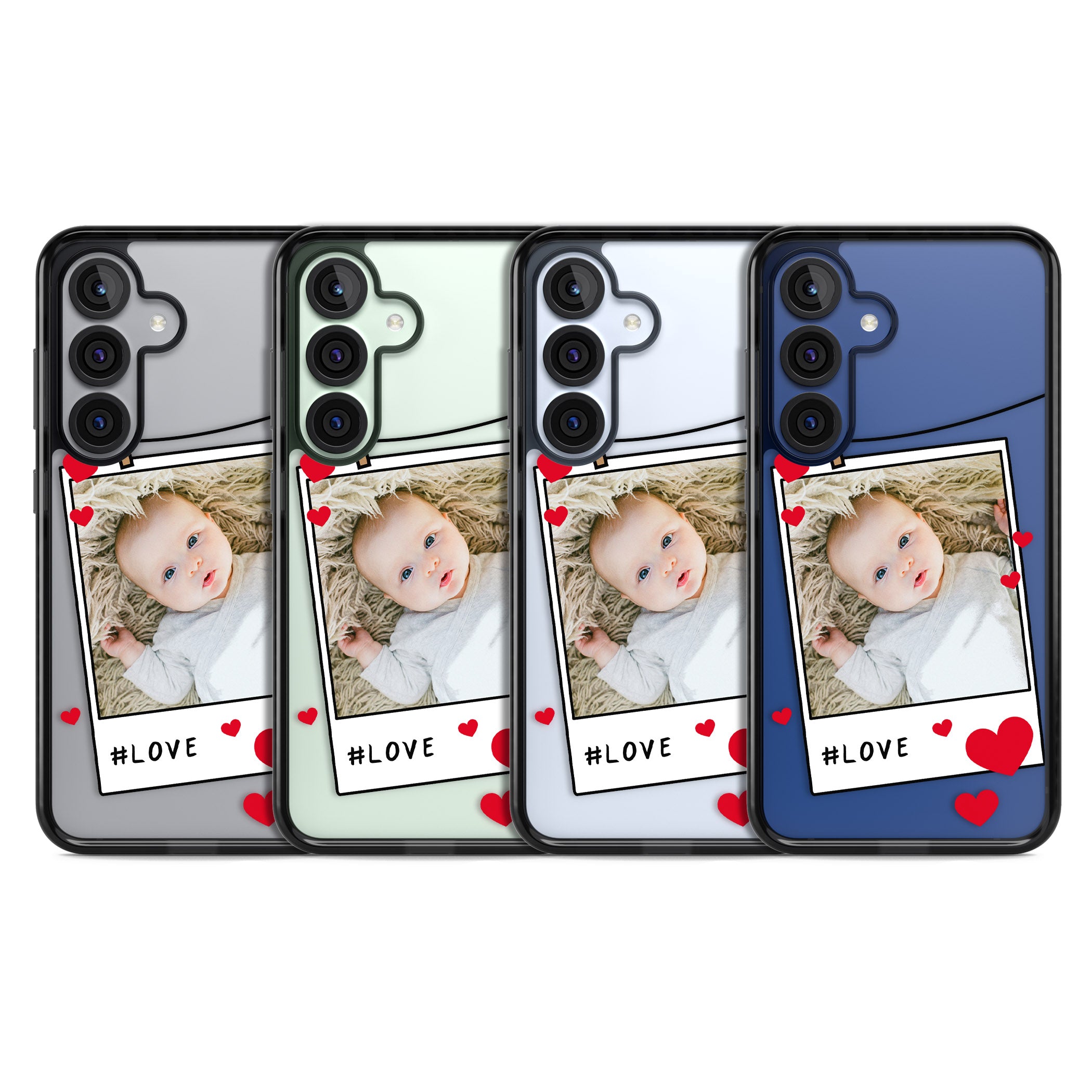 Personalised Paperclip & Hearts Instant Camera Photo