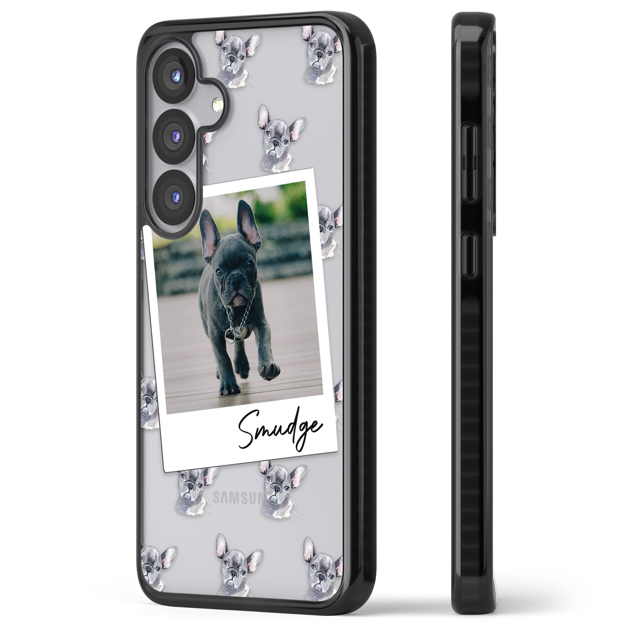Personalised Grey French Bulldog Instant Camera Photo
