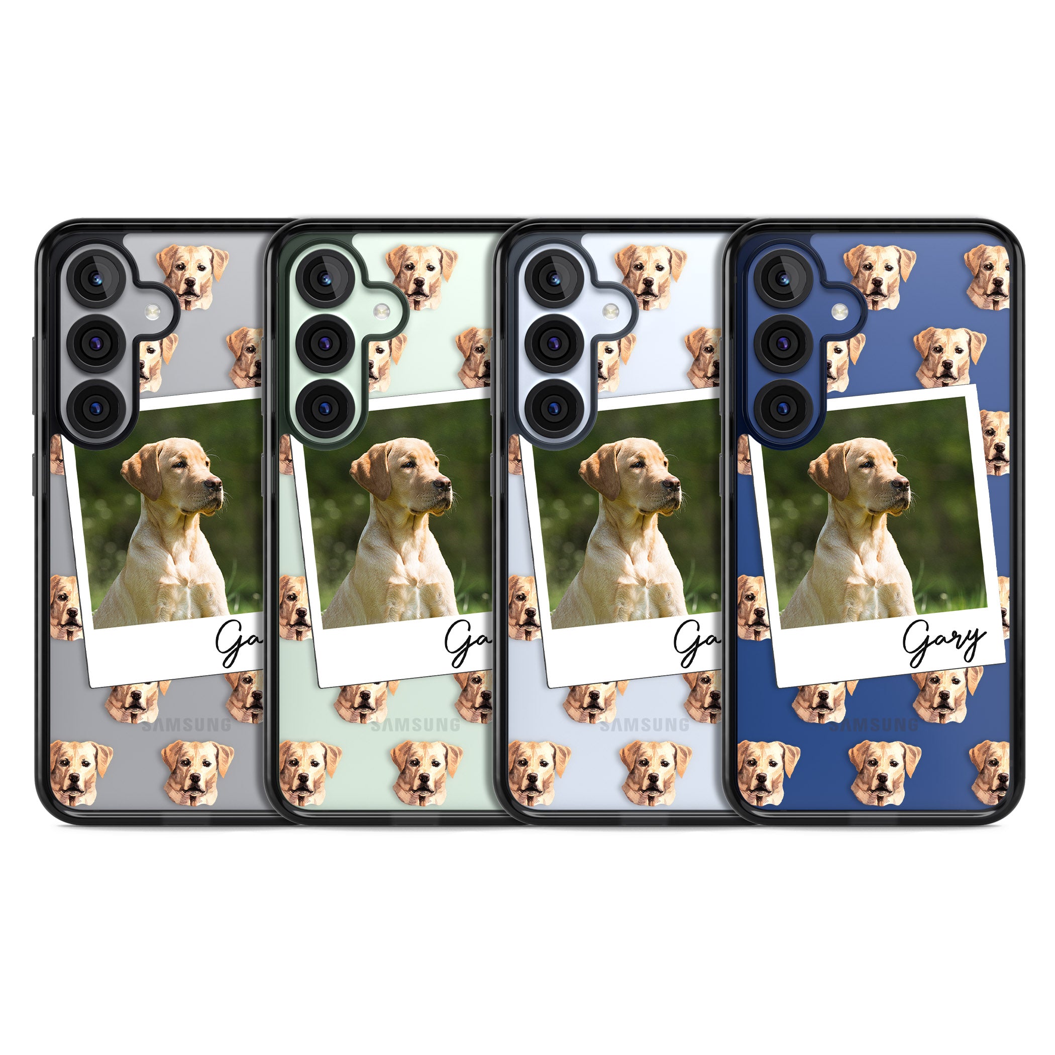 Personalised Tan Black Labrador Instant Camera Photo