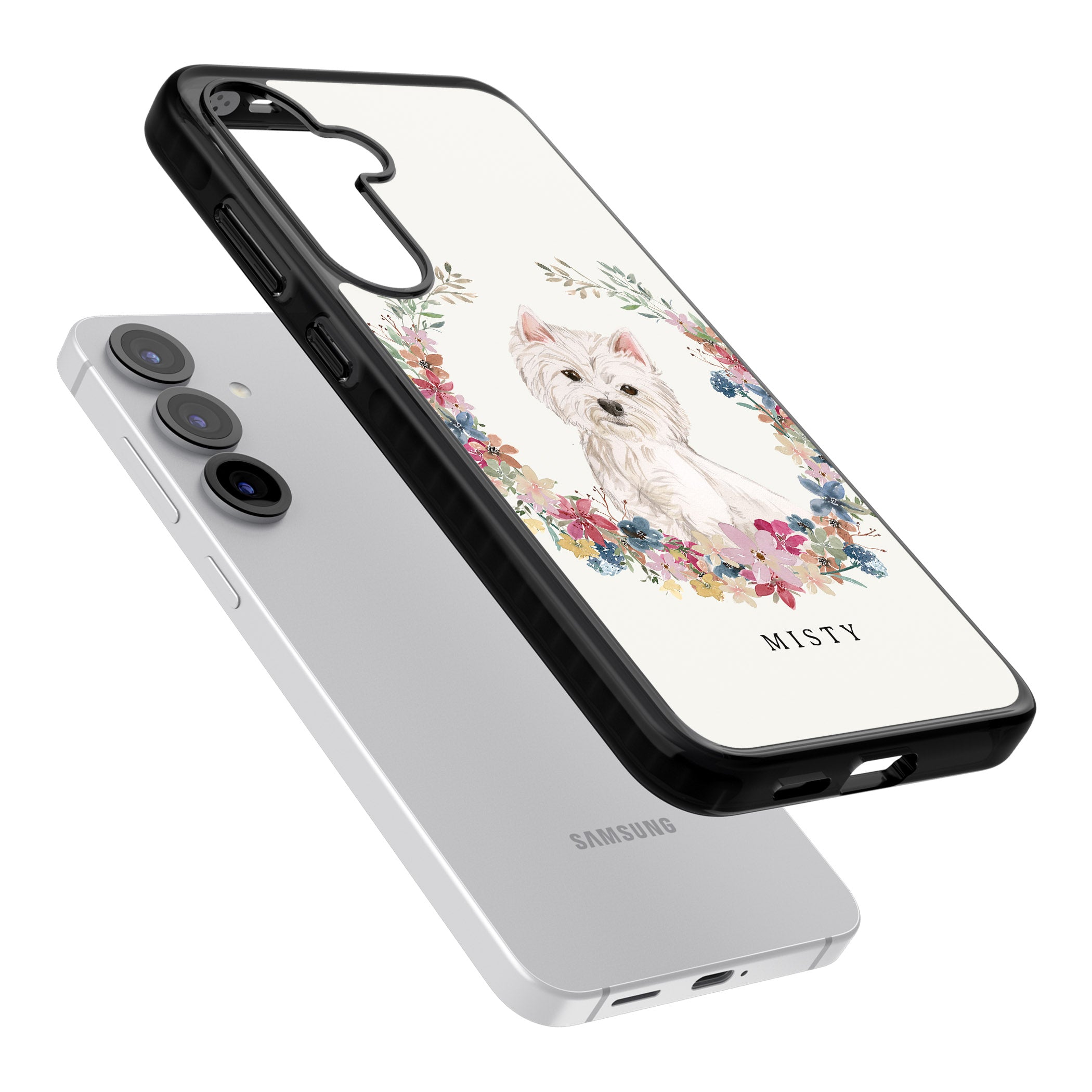 Personalised Westie Floral Portrait