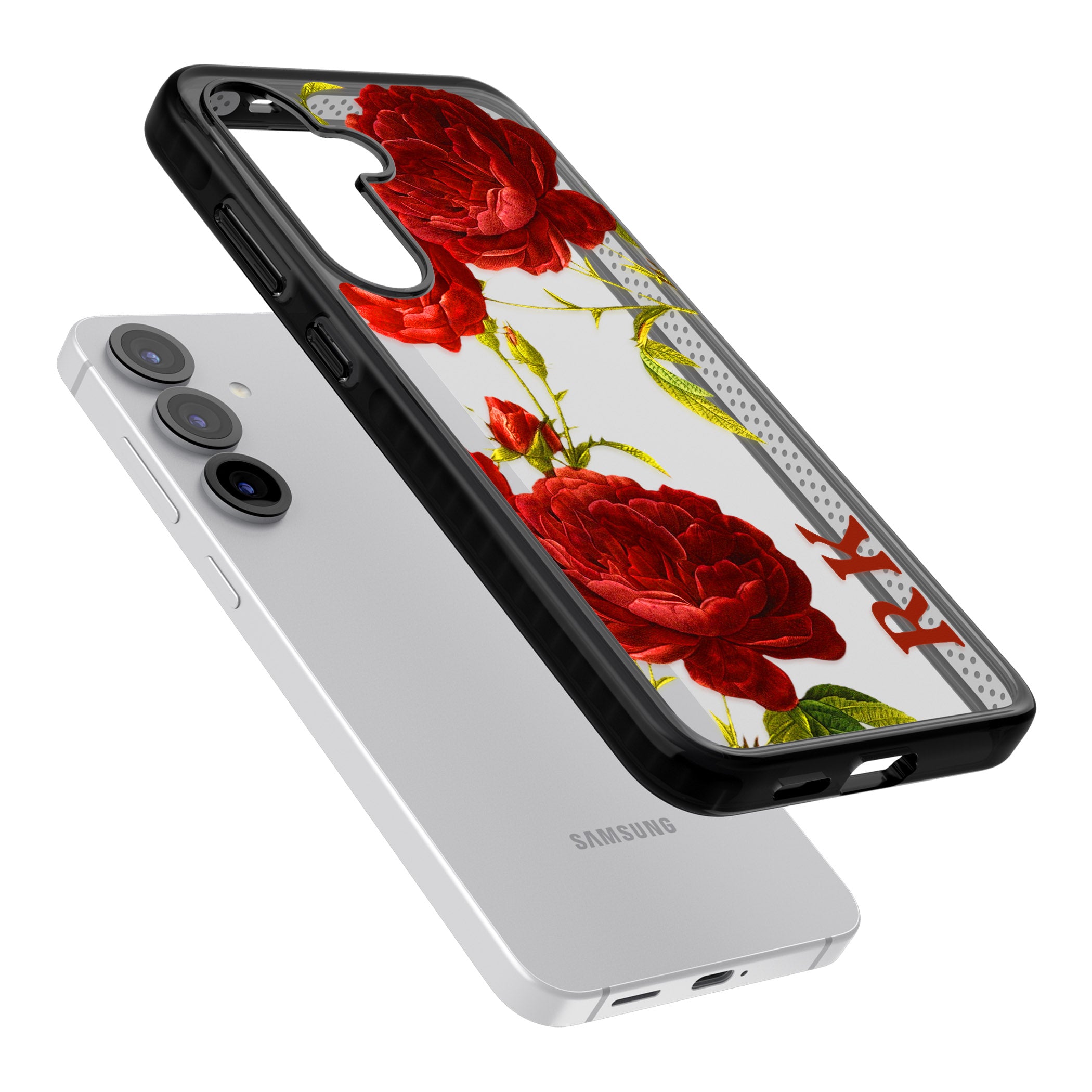 Personalised Vintage Floral Red Roses