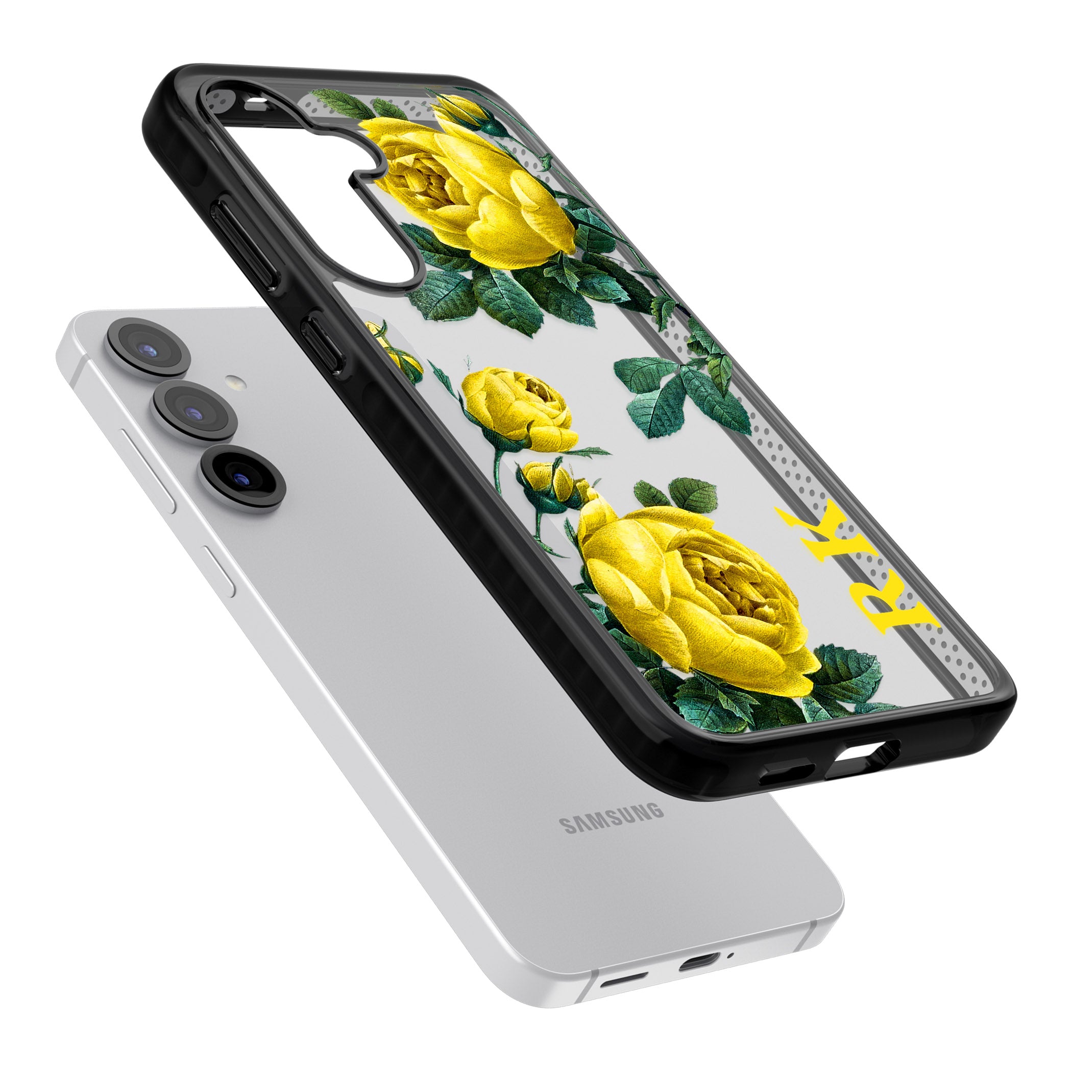 Personalised Vintage Floral Yellow Roses