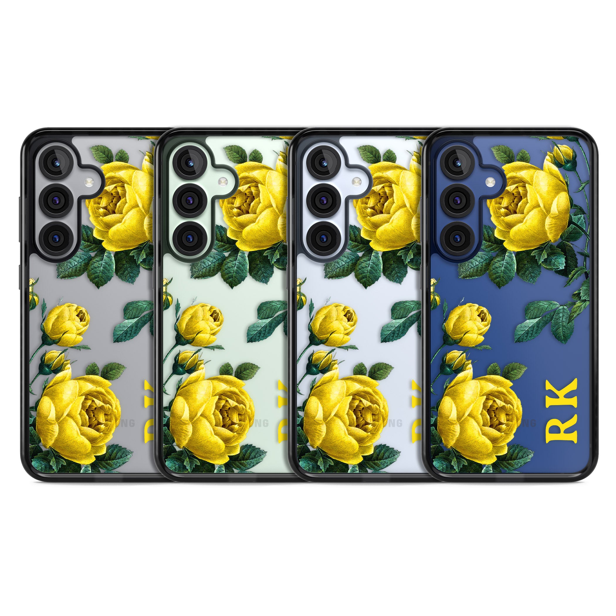Personalised Vintage Floral Yellow Roses