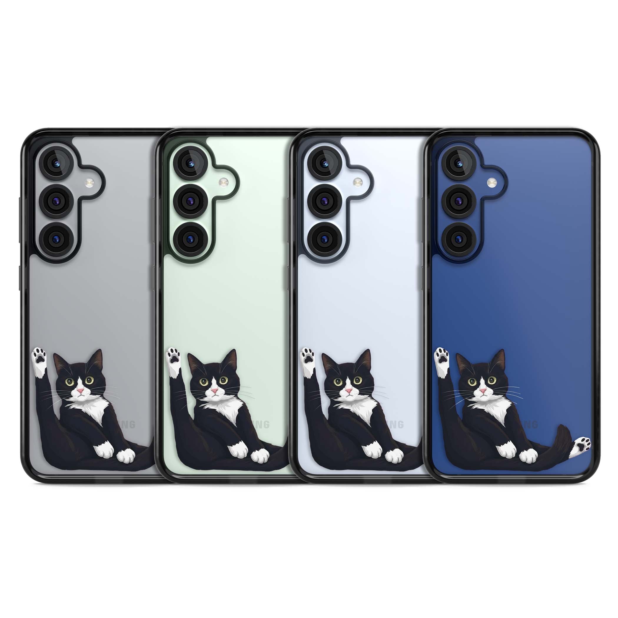 Mid-Groom Cat animals iPhone case | Black Impact case for Samsung Galaxy S25, Samsung Galaxy S25 Plus