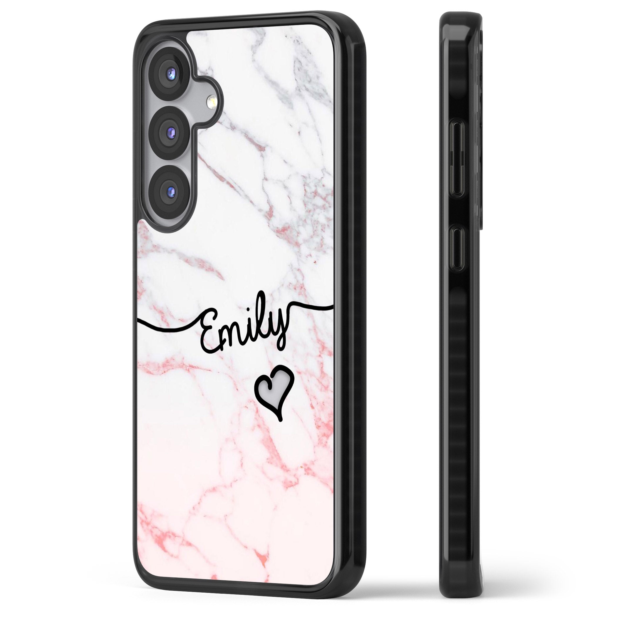 Personalised Pink Fade Marble Heart