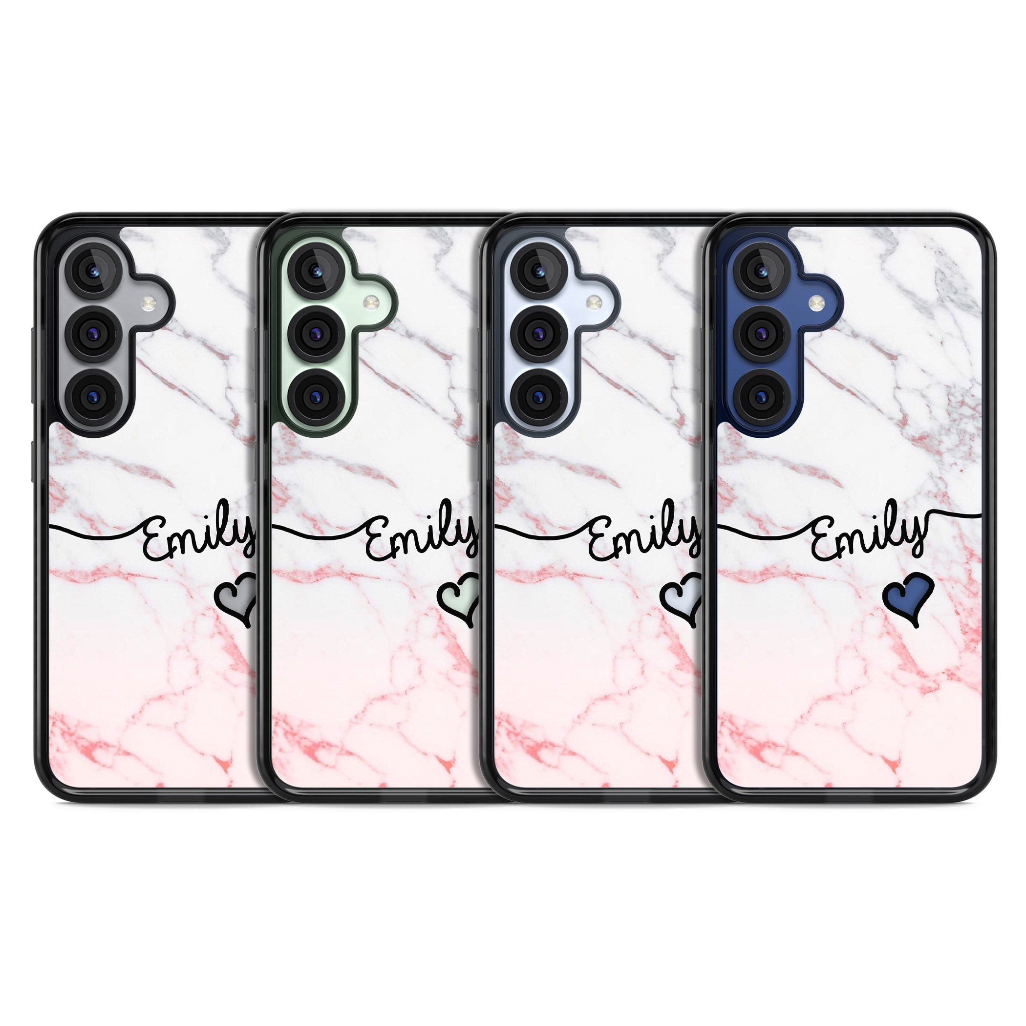 Personalised Pink Fade Marble Heart