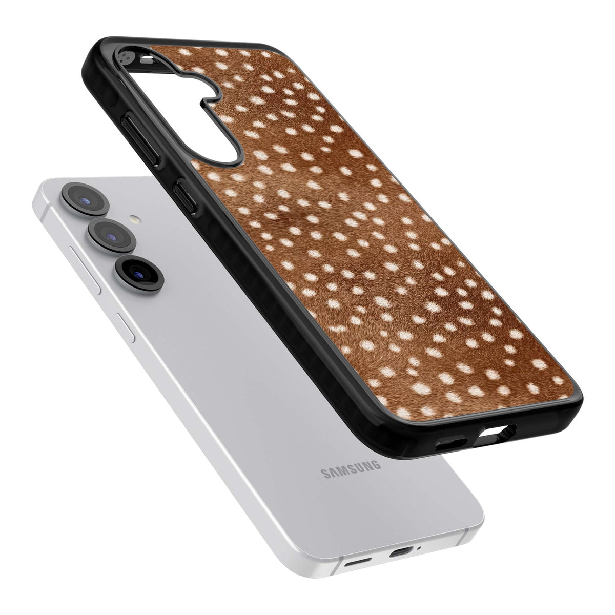 Deer Print animals iPhone case | Black Impact case for Samsung Galaxy S25, Samsung Galaxy S25 Plus