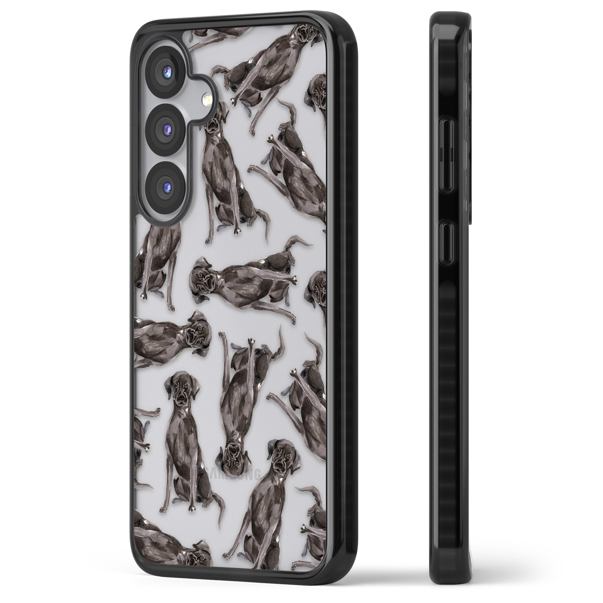 Black Labrador Watercolor Pattern