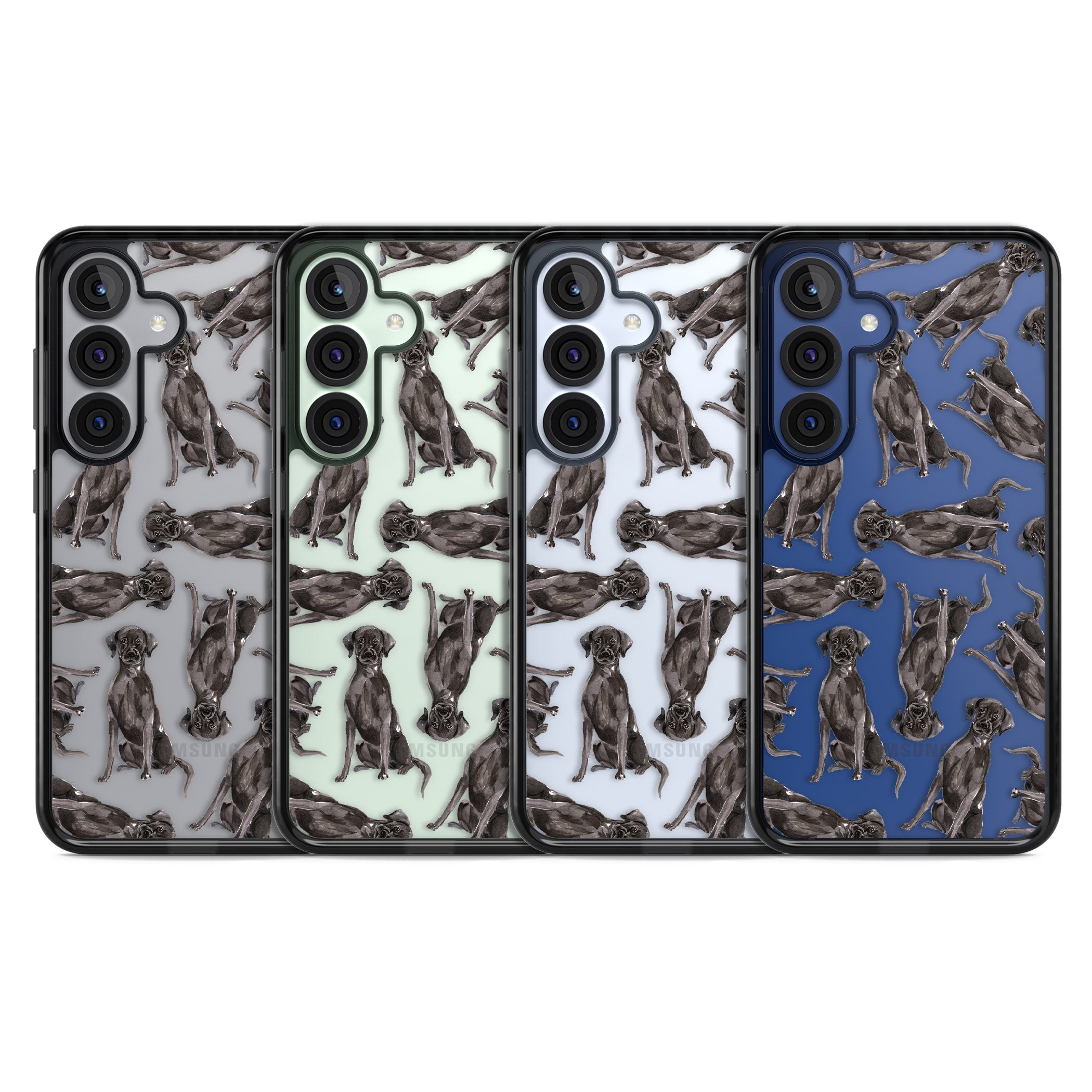 Black Labrador Watercolor Pattern