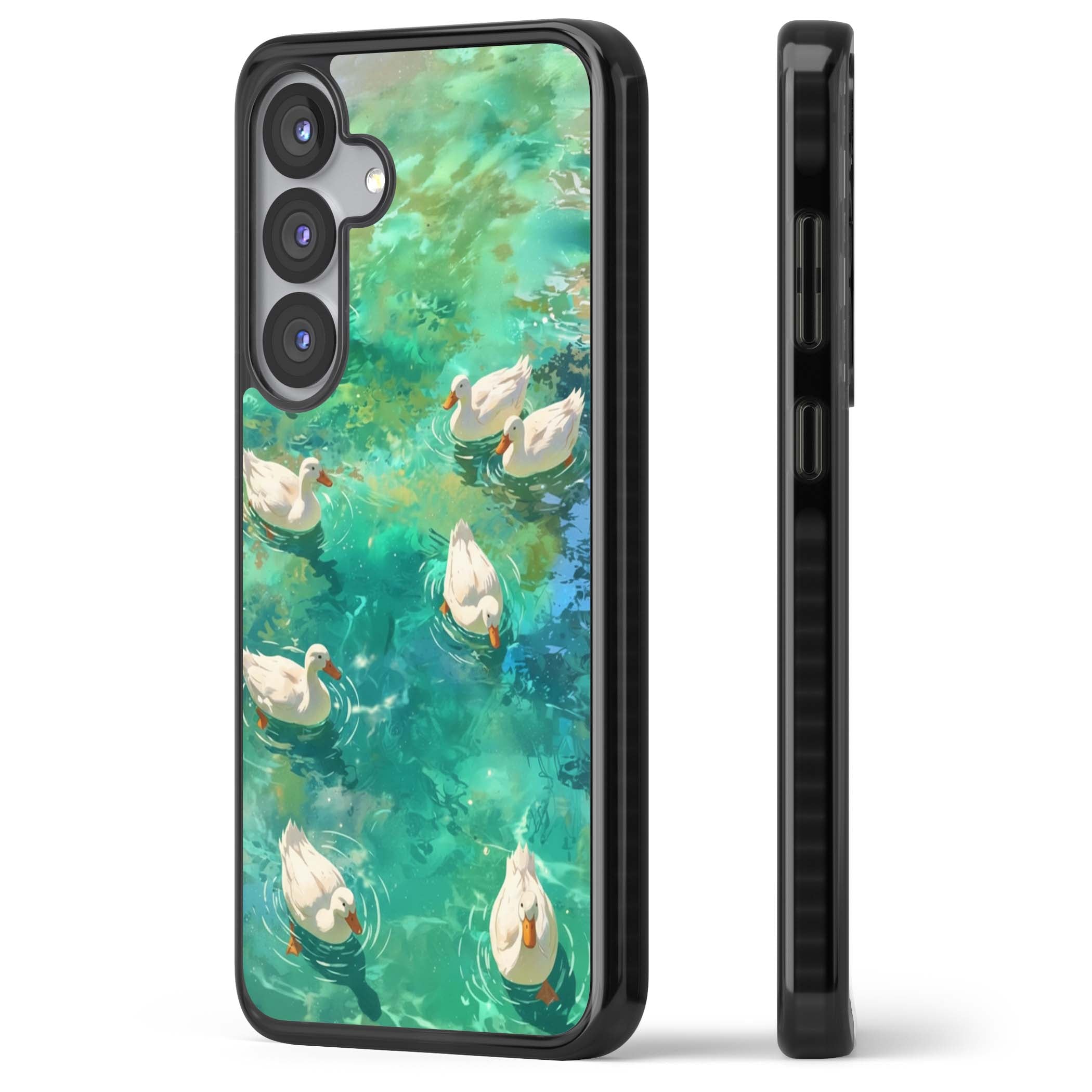 Ducks In The Pond for her iPhone case | Black Impact case for Samsung Galaxy S25, Samsung Galaxy S25 Plus