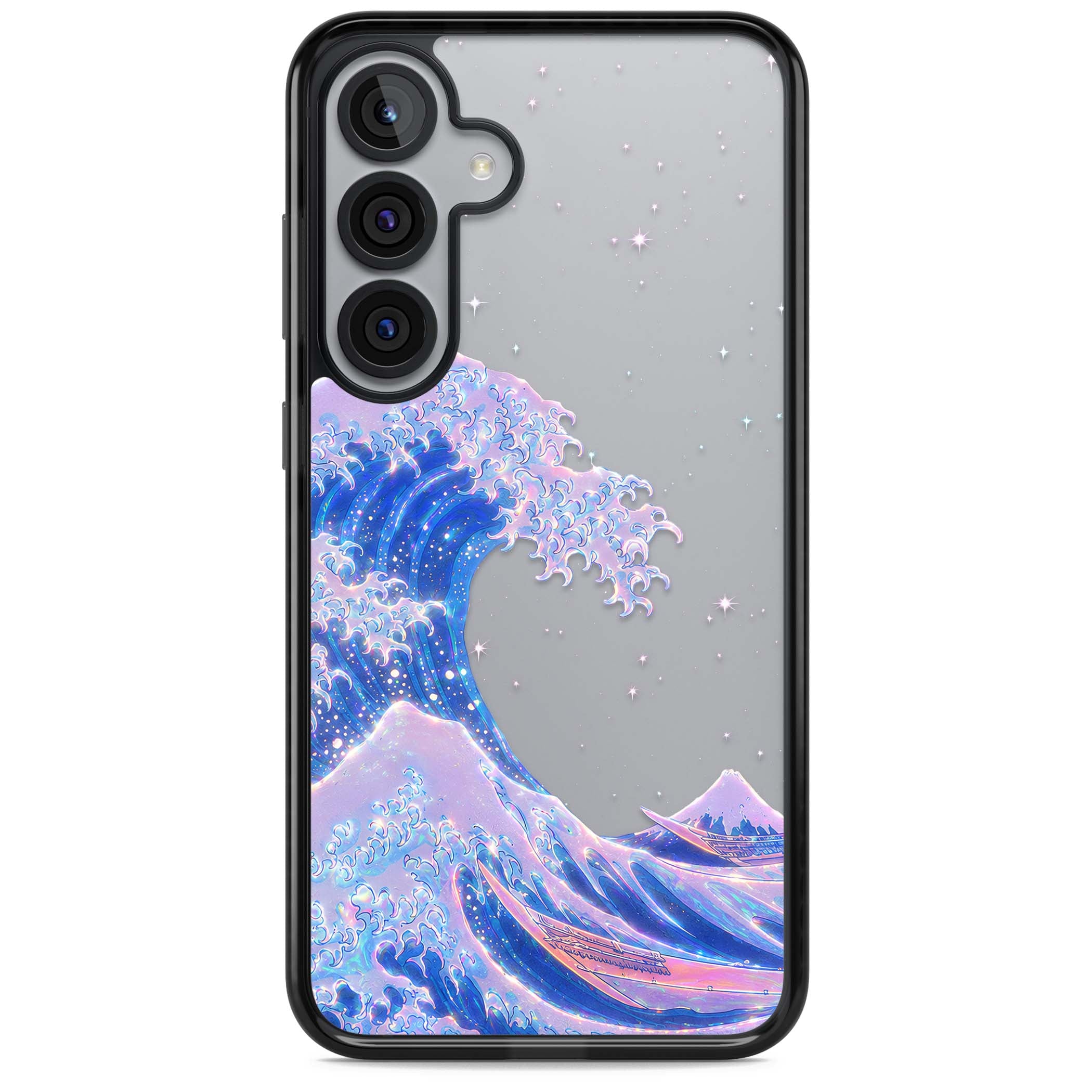 The Great Wave In Opal japanese iPhone case | Black Impact case for Samsung Galaxy S25, Samsung Galaxy S25 Plus