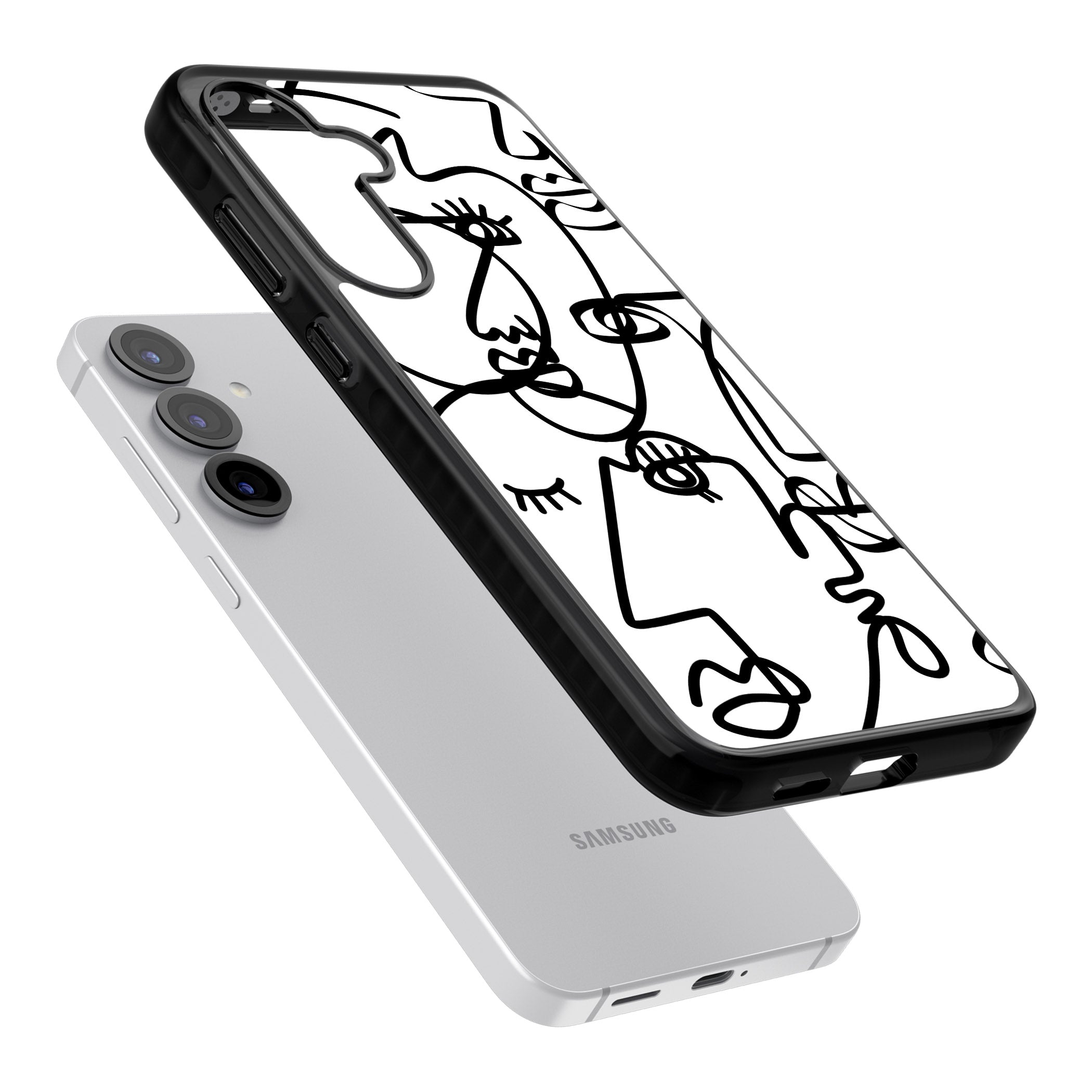 Abstract Line Art Black White