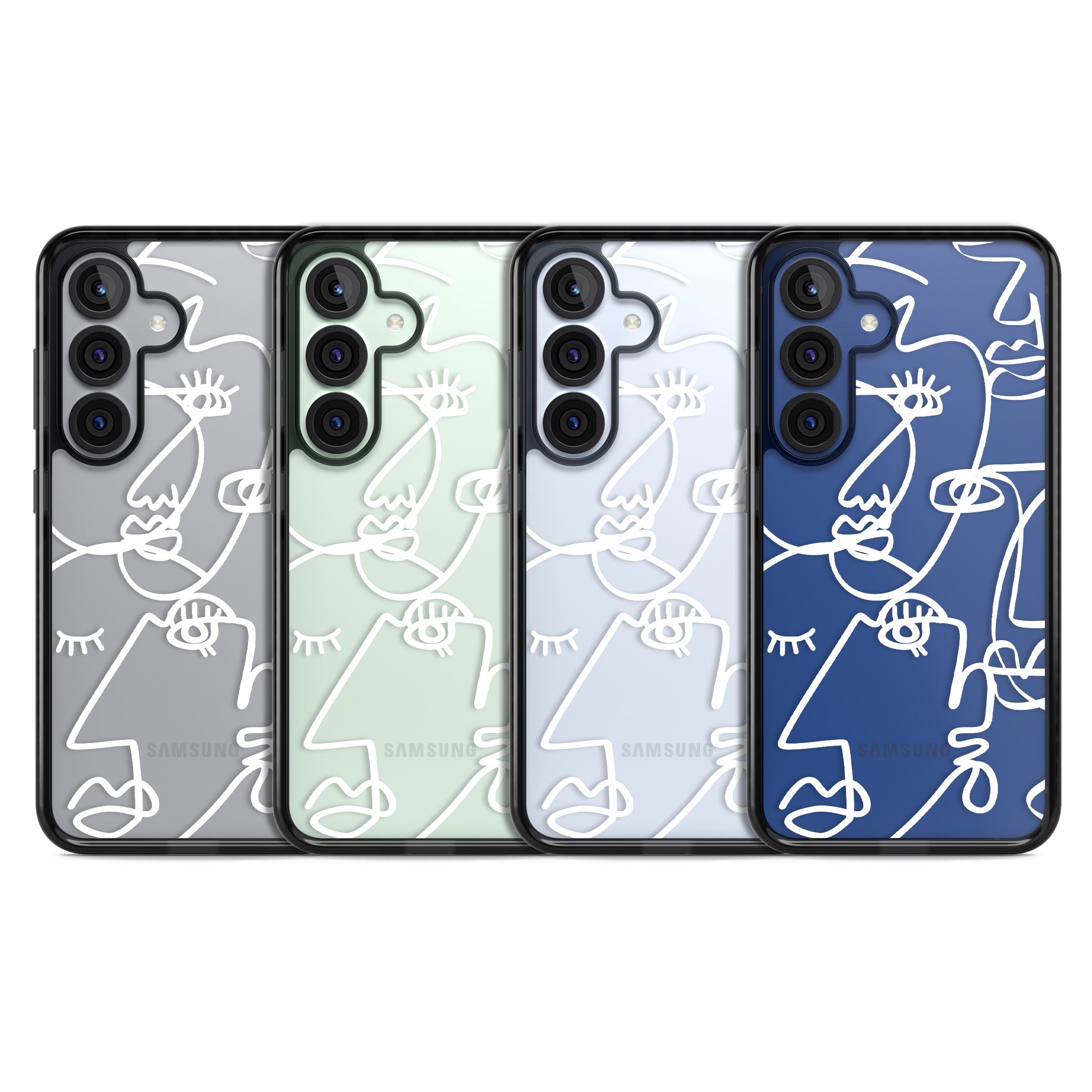 Abstract Line Art White Clear