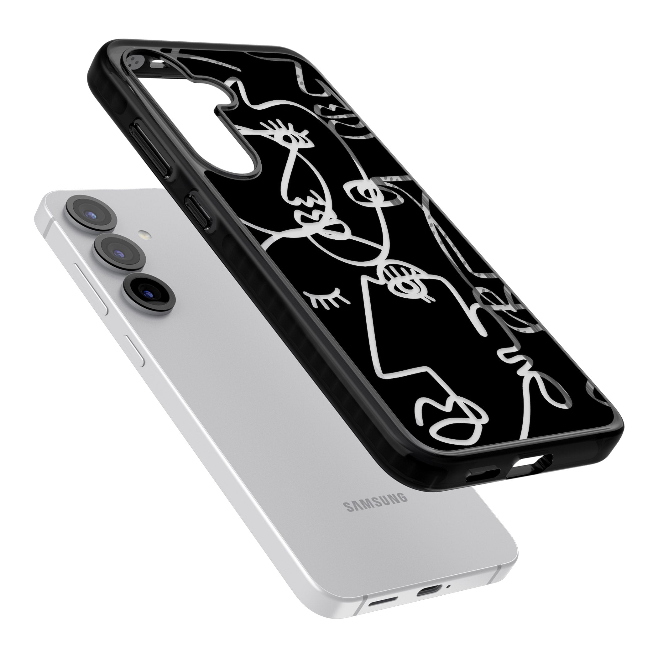 Abstract Line Art Clear Black