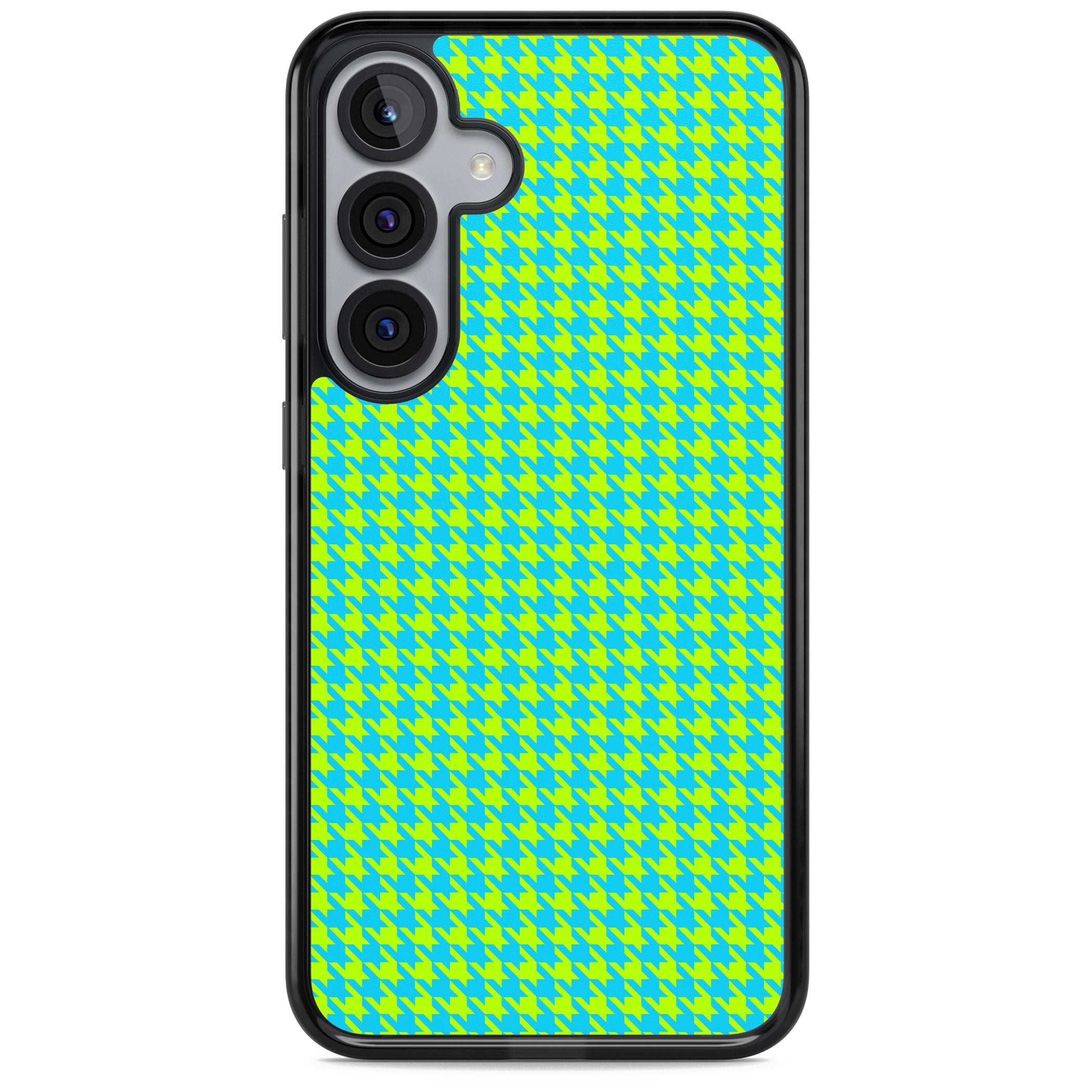 Neon Lime & Turquoise Houndstooth